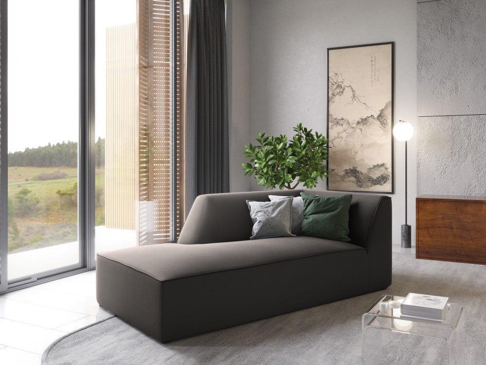 Szezlong aksamitny lewostronny RUBY ciemnoszary Micadoni Eye on Design