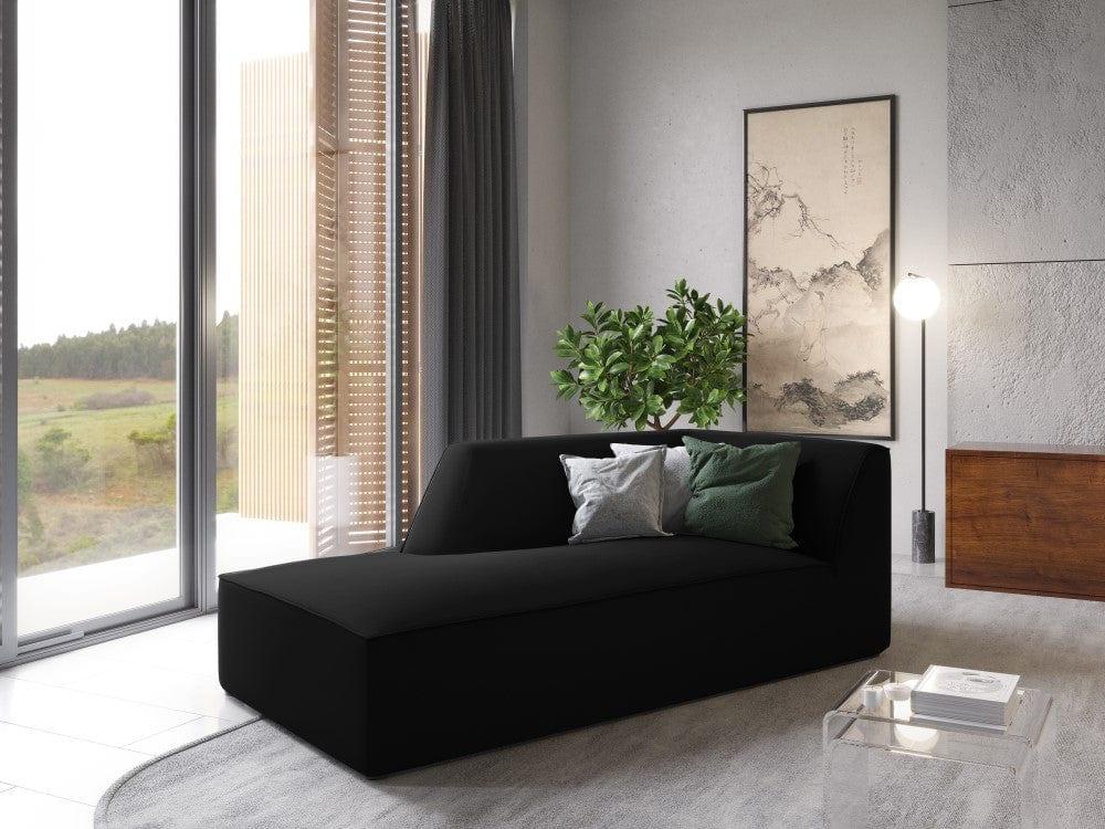 Szezlong aksamitny lewostronny RUBY czarny Micadoni Eye on Design