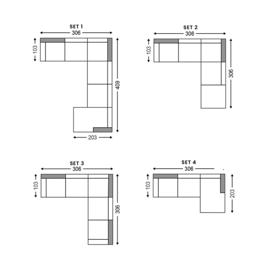 Narożnik prawostronny STUDY - kolor do wyboru Nordic Line Eye on Design