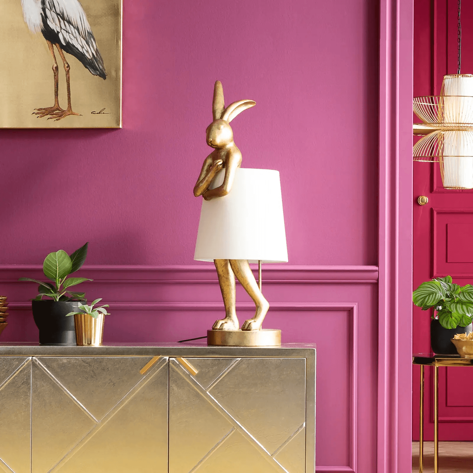 Lampa stołowa złota w kształcie królika – Kare Design