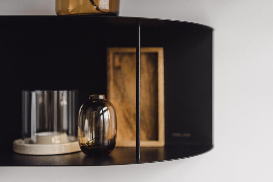 Półka długa LINA niebieska ze stali – styl industrialny