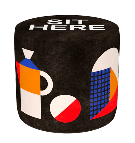 Puf SIT HERE czarny Qeeboo Eye on Design