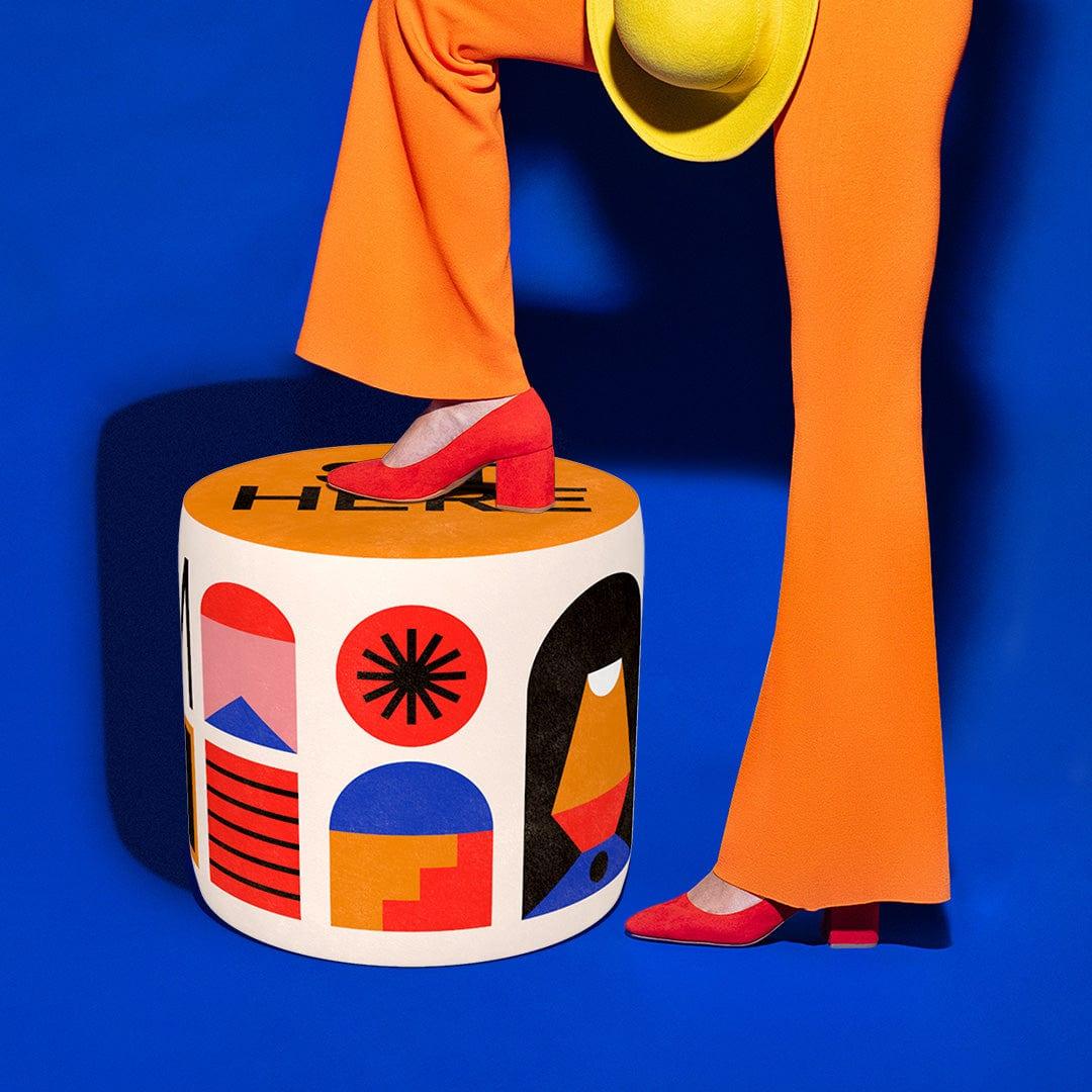 Puf SIT HERE pomarańczowy Qeeboo Eye on Design