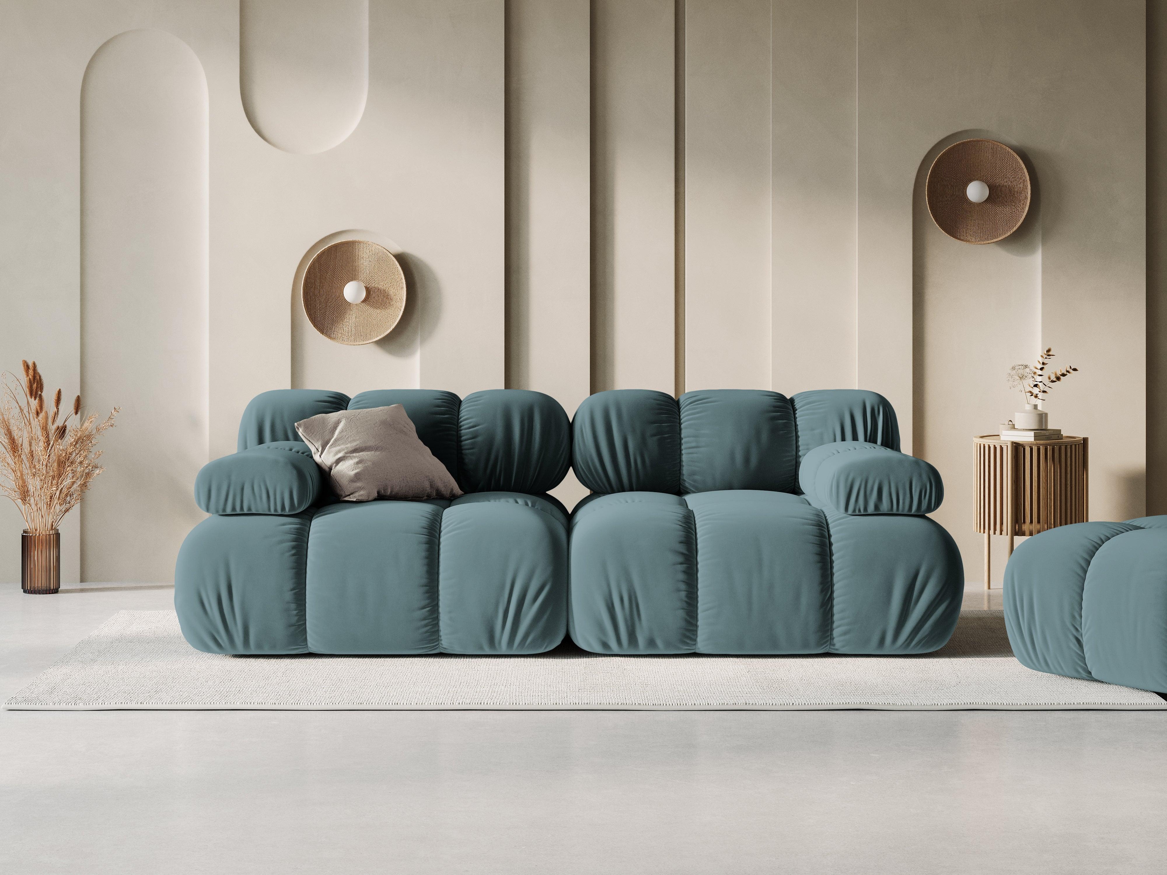 Sofa aksamitna 2-osobowa TROPEA petrol Milo Casa Eye on Design