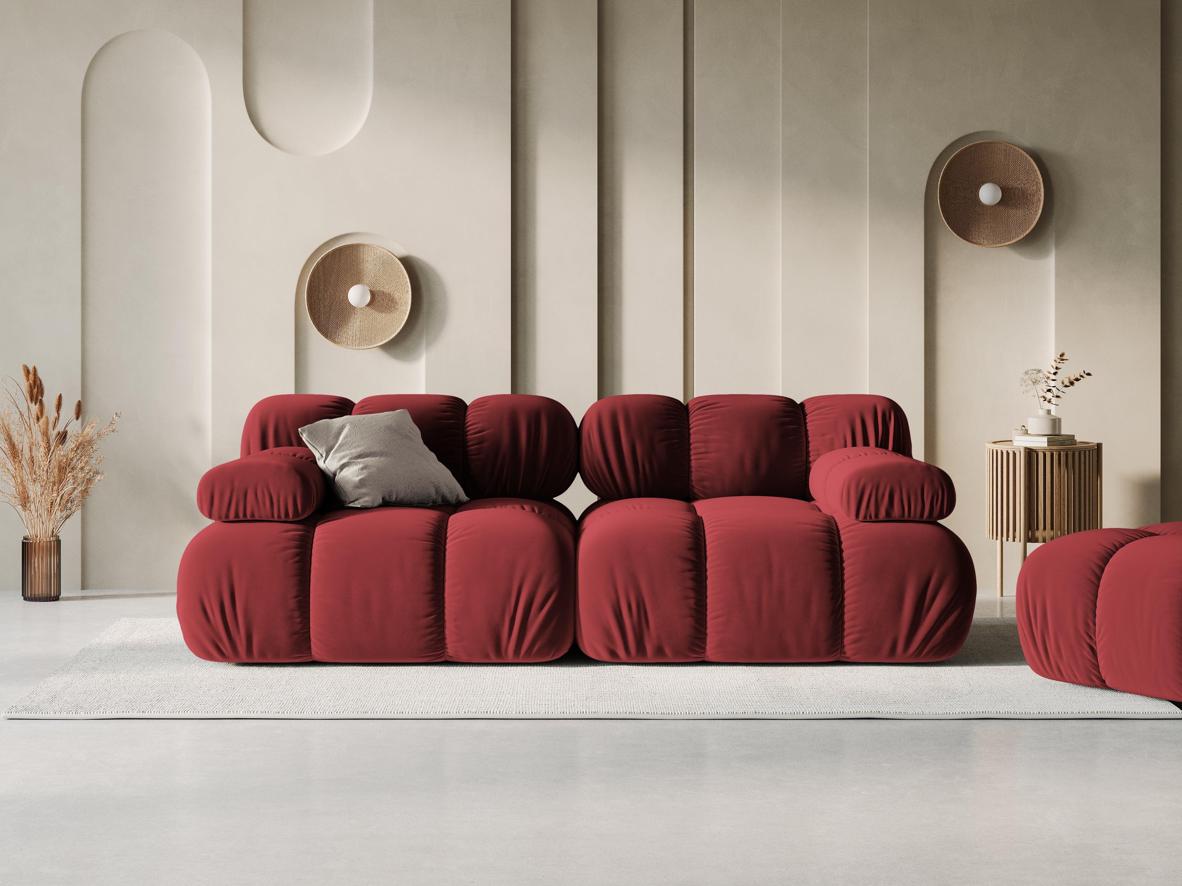 Sofa aksamitna 2-osobowa TROPEA rubinowy Milo Casa Eye on Design