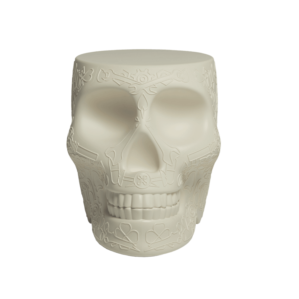 Stołek i stolik boczny MEXICO kremowy biały Qeeboo Eye on Design