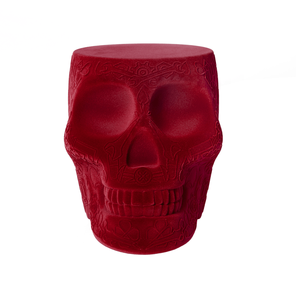 Stołek i stolik boczny MEXICO VELVET czerwony Qeeboo Eye on Design