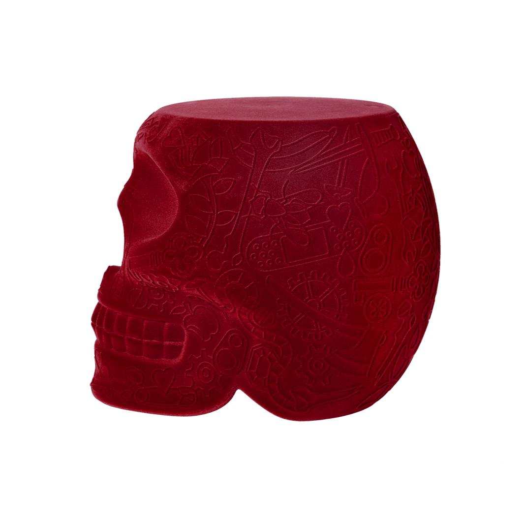 Stołek i stolik boczny MEXICO VELVET czerwony Qeeboo Eye on Design