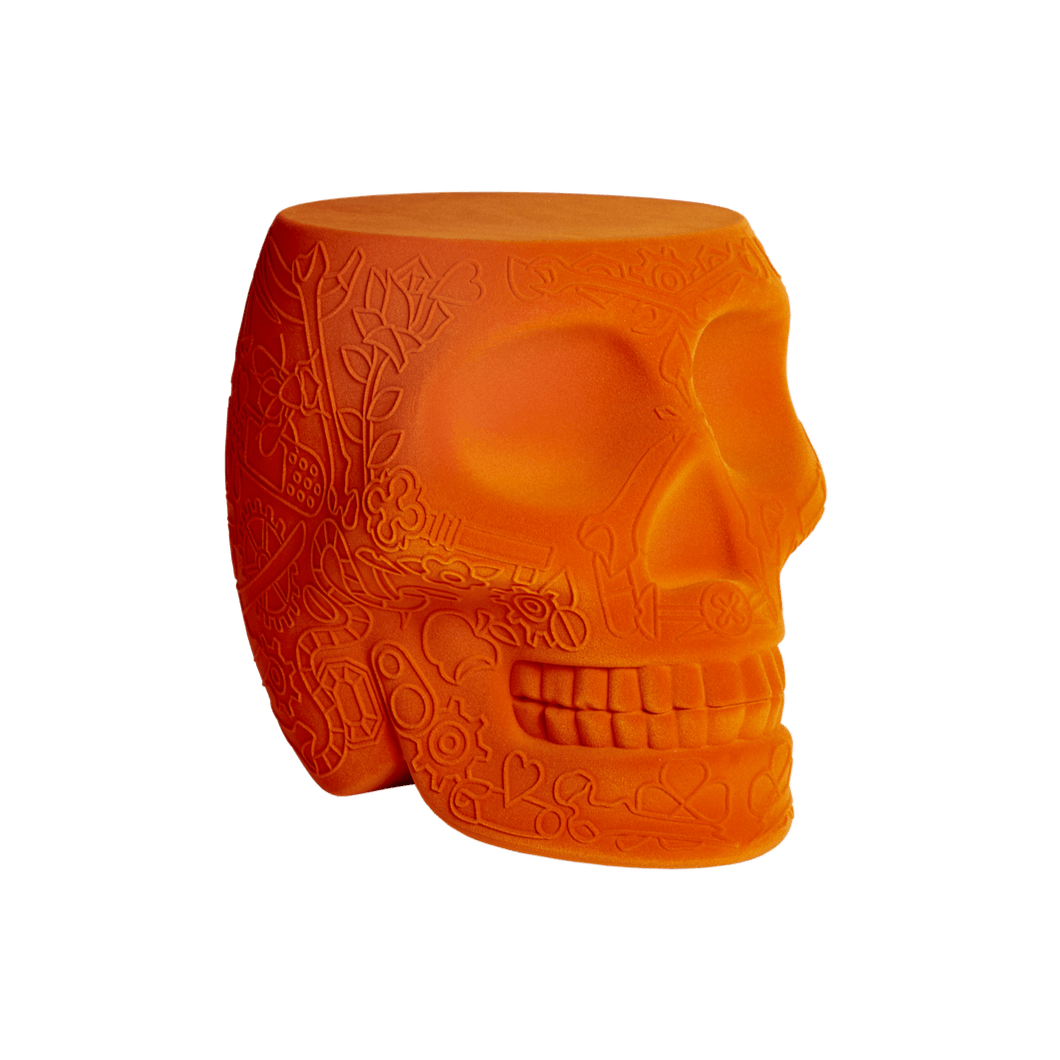 Stołek i stolik boczny MEXICO VELVET pomarańczowy Qeeboo Eye on Design