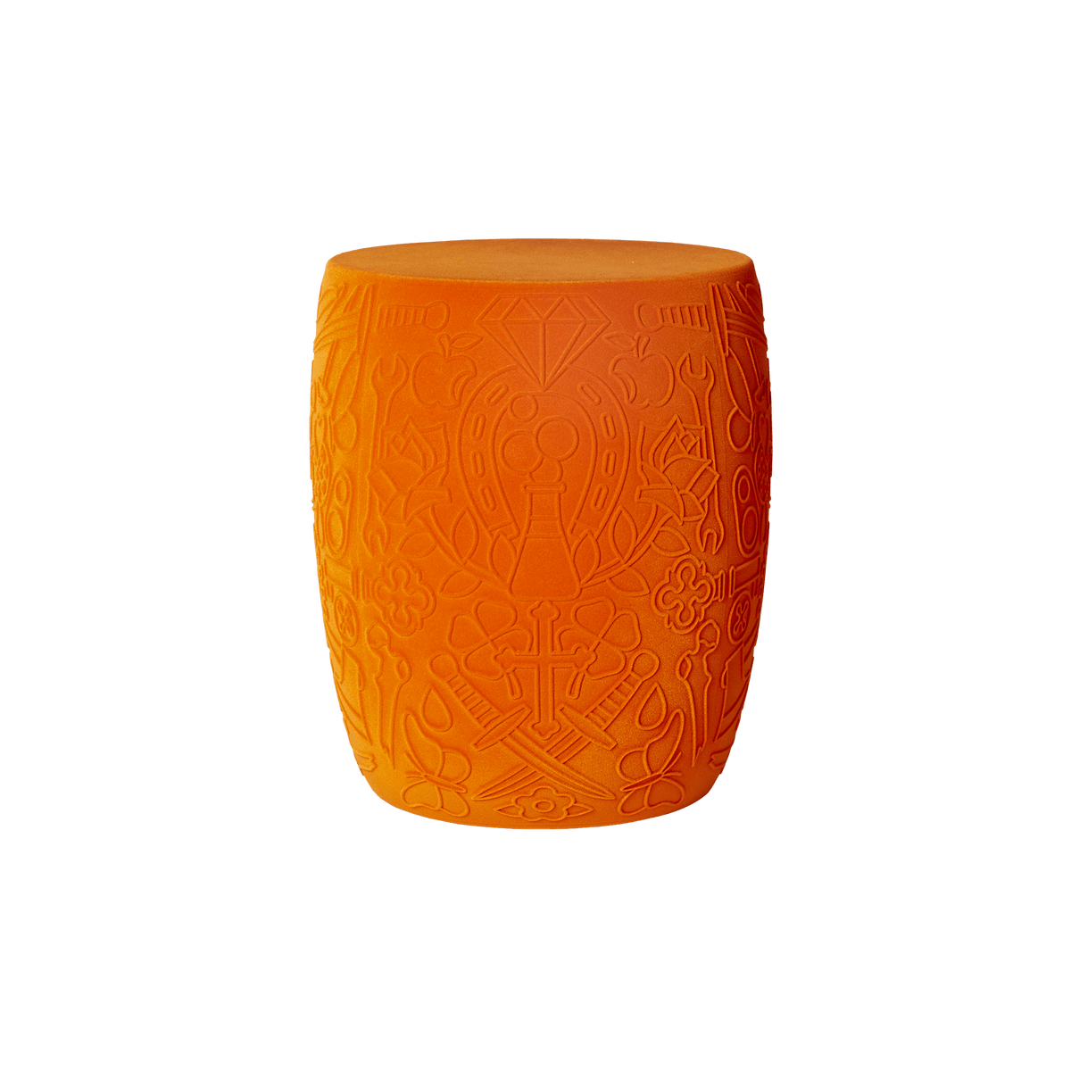 Stołek i stolik boczny MEXICO VELVET pomarańczowy Qeeboo Eye on Design