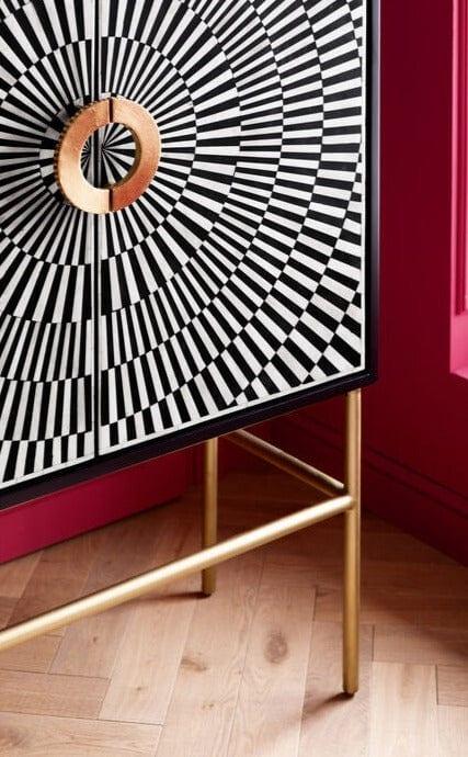 Szafka ELECTRO czarny ze złotymi detalami Kare Design Eye on Design