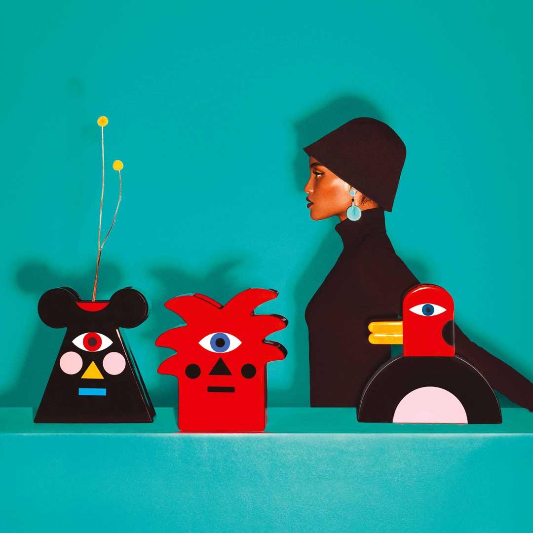 Wazon MISTER MOUSE czarny Qeeboo Eye on Design