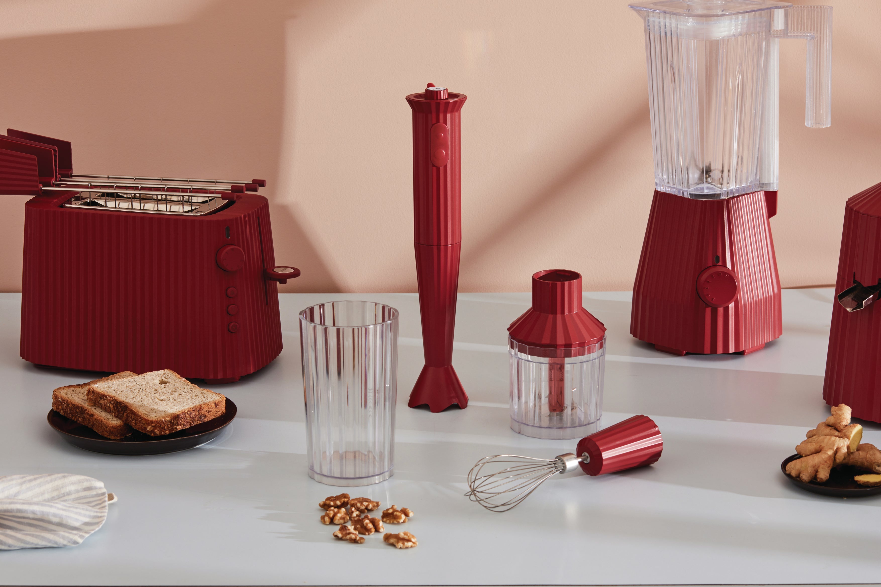 Set met handblender PLISSÉ rood