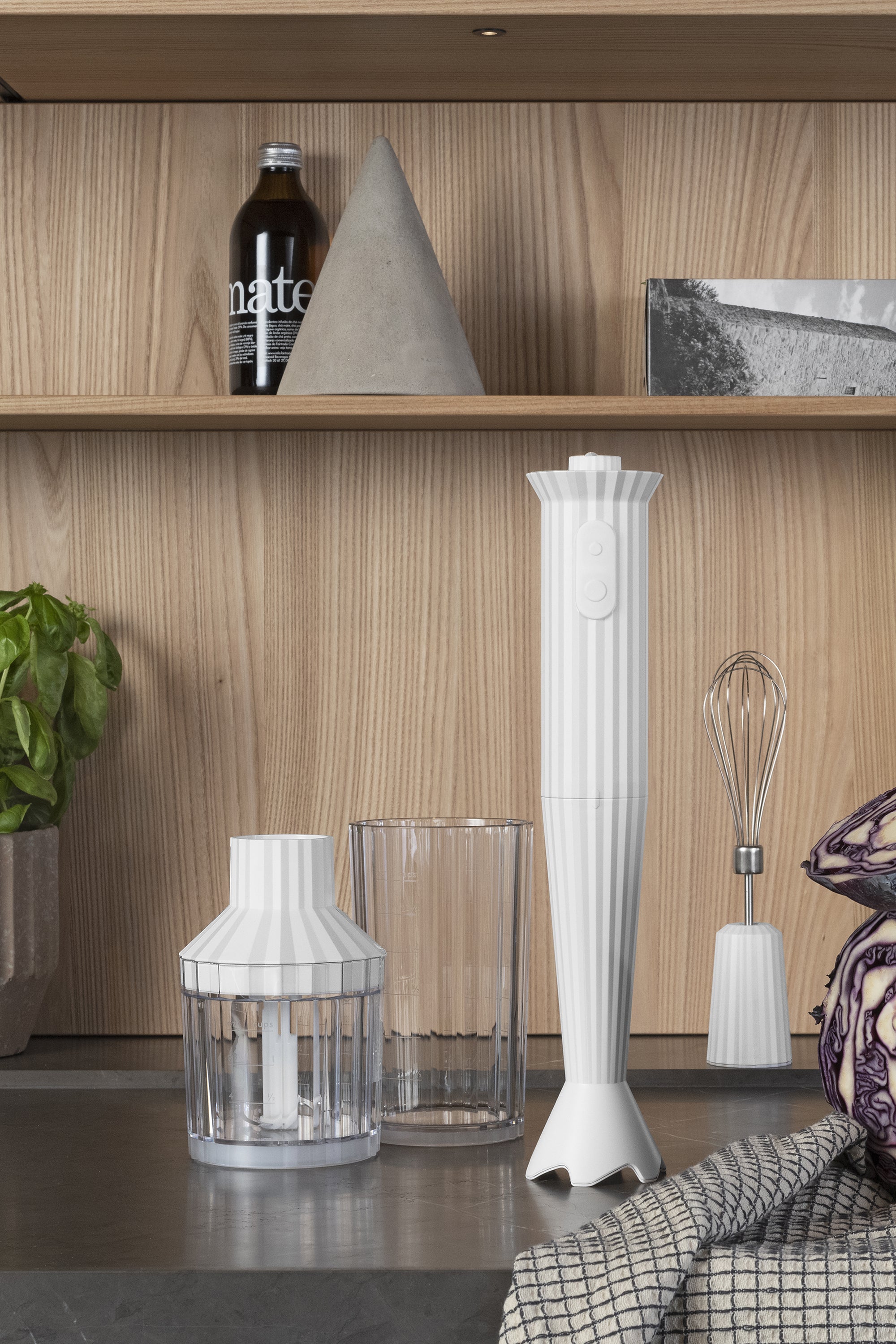 Set with hand blender plensé white