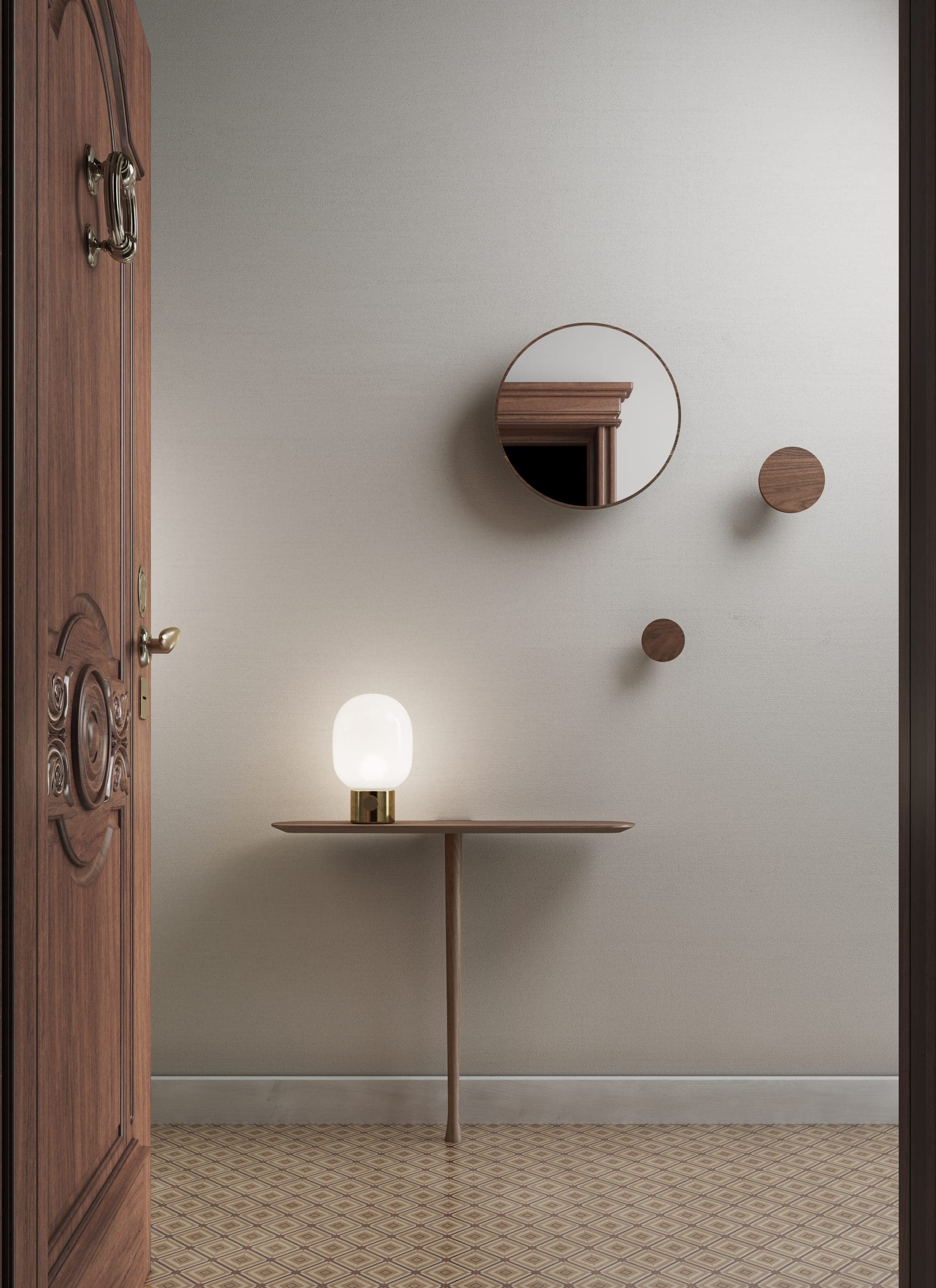 Wandconsole UNICA - CONFIGURATIE 01 notenhout