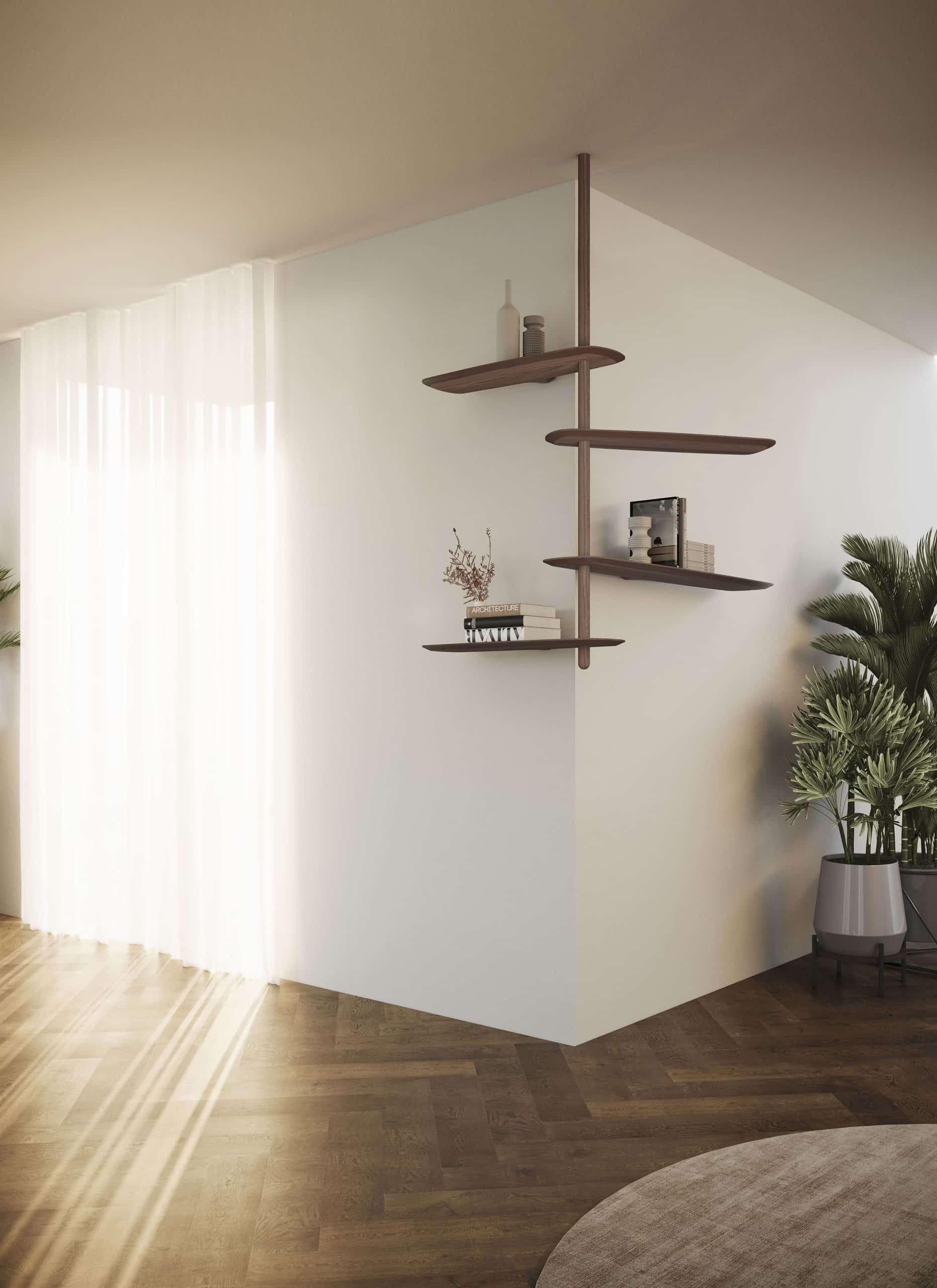 Wandregal UNICA - KONFIGURATION 09 Nussbaumfurnier