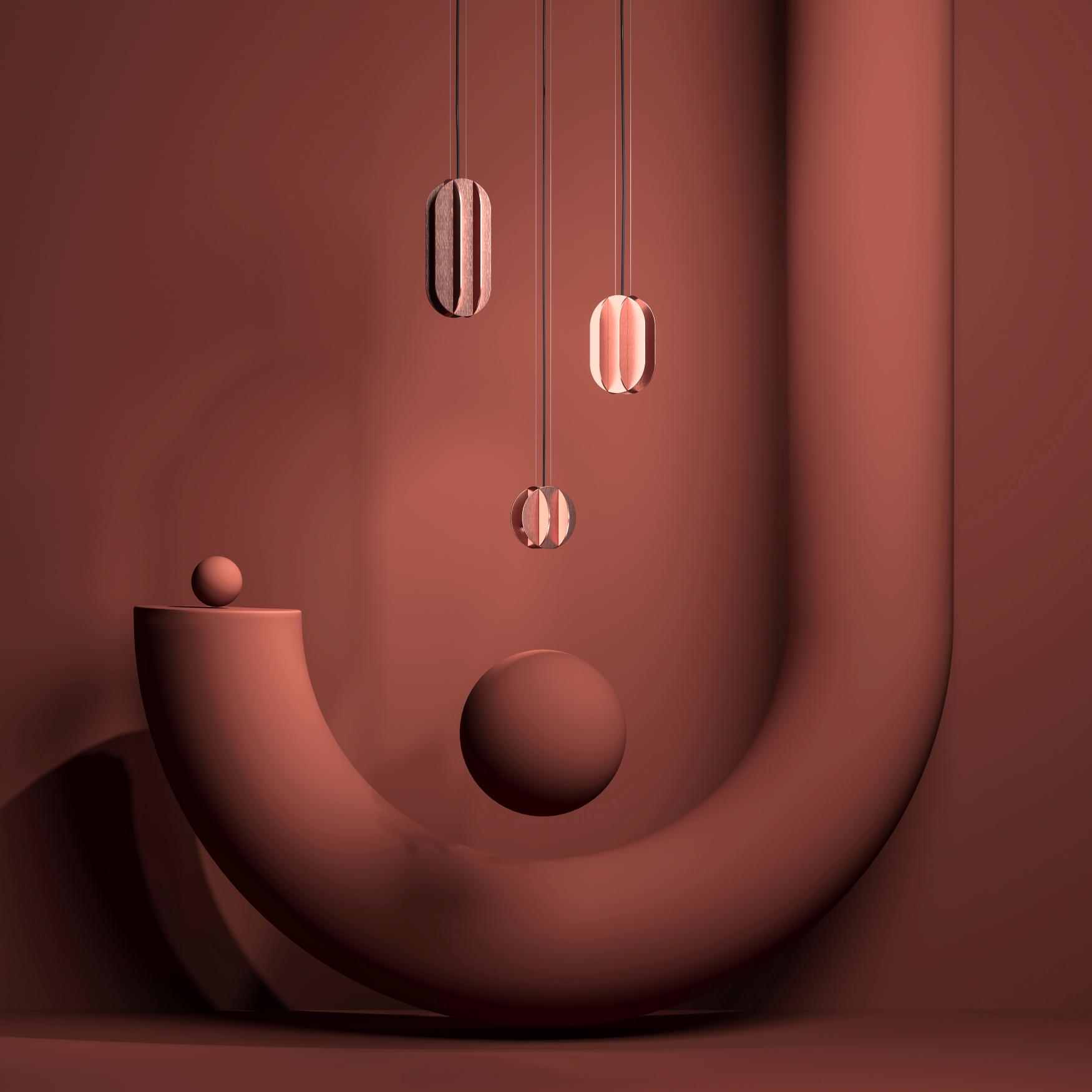 Ovaler Hängeleuchte EL Kupfer