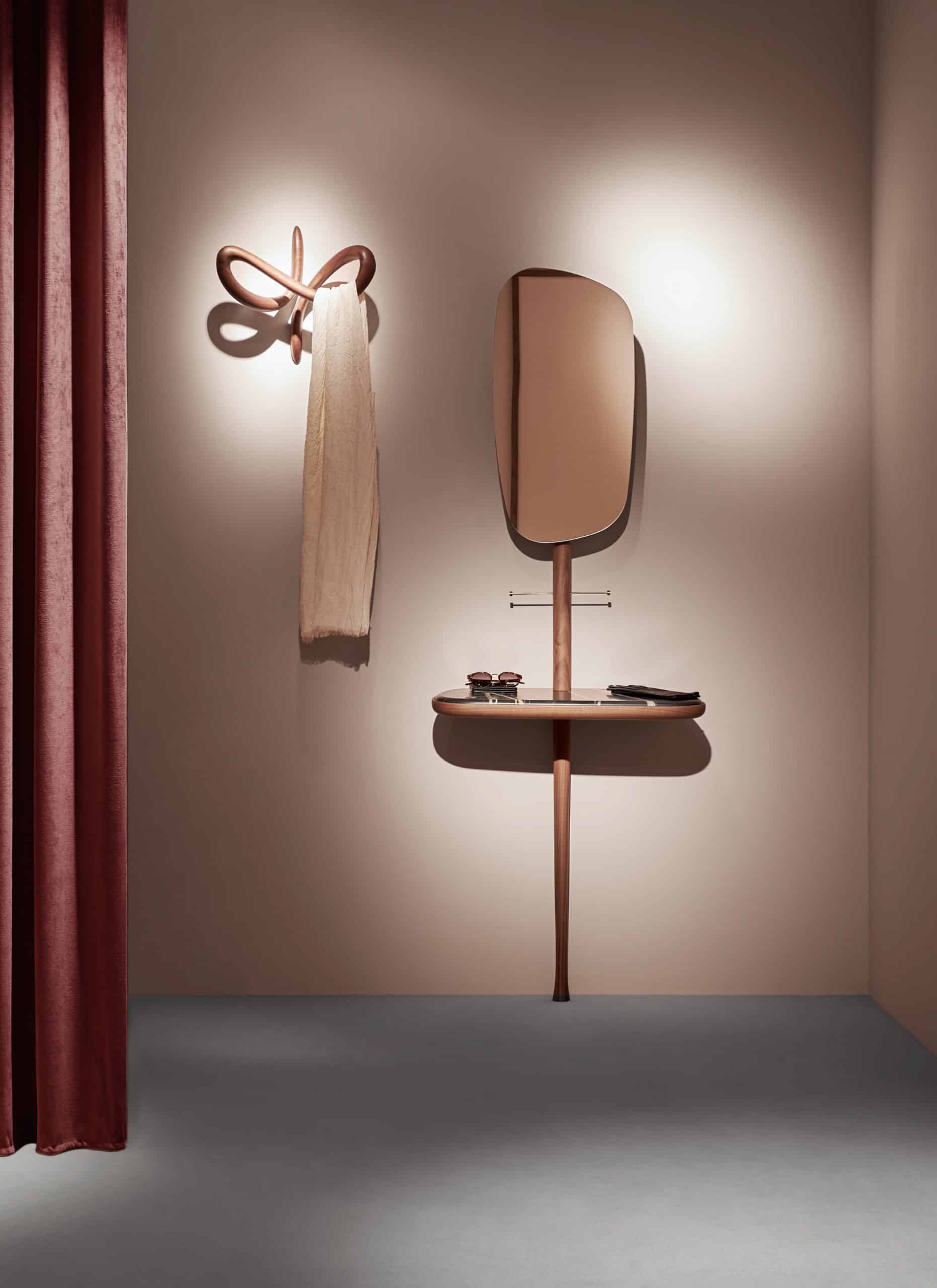 Wandkonsole mit Spiegel FOYER lite Holz