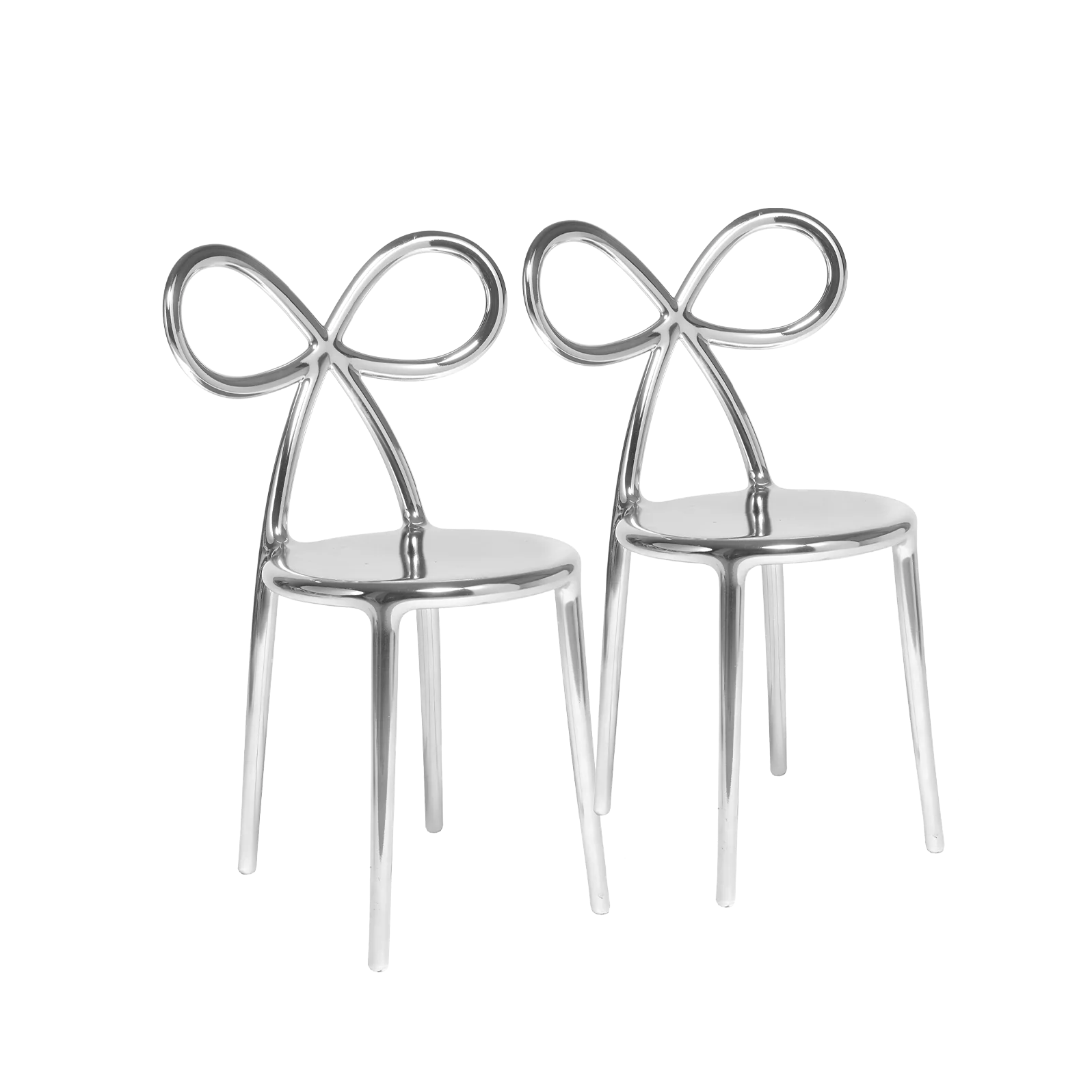 Set 2 Stühle RIBBON silber