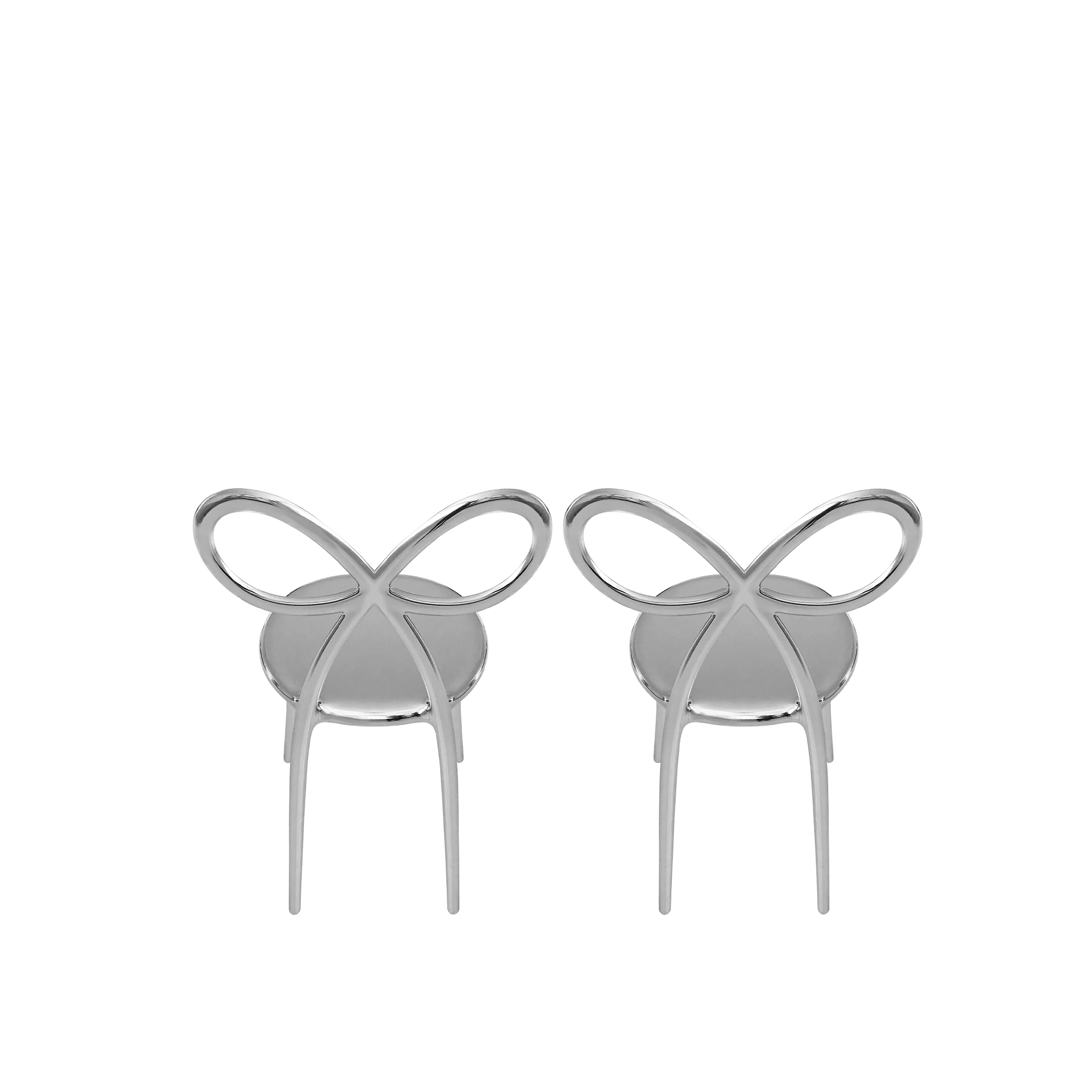 Set 2 Stühle RIBBON silber