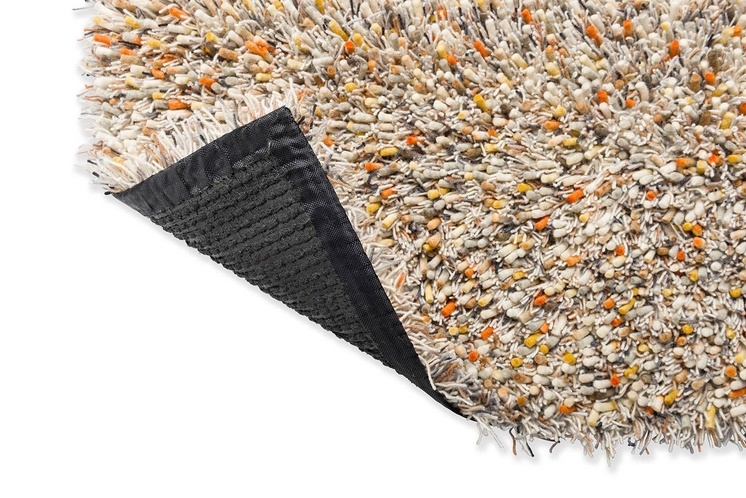 Lange haren tapijt SPRING beige met oranje