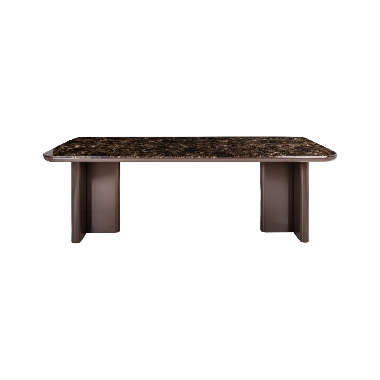Tafel ALMUNDI bruin keramiek met chocoladekleurige basis