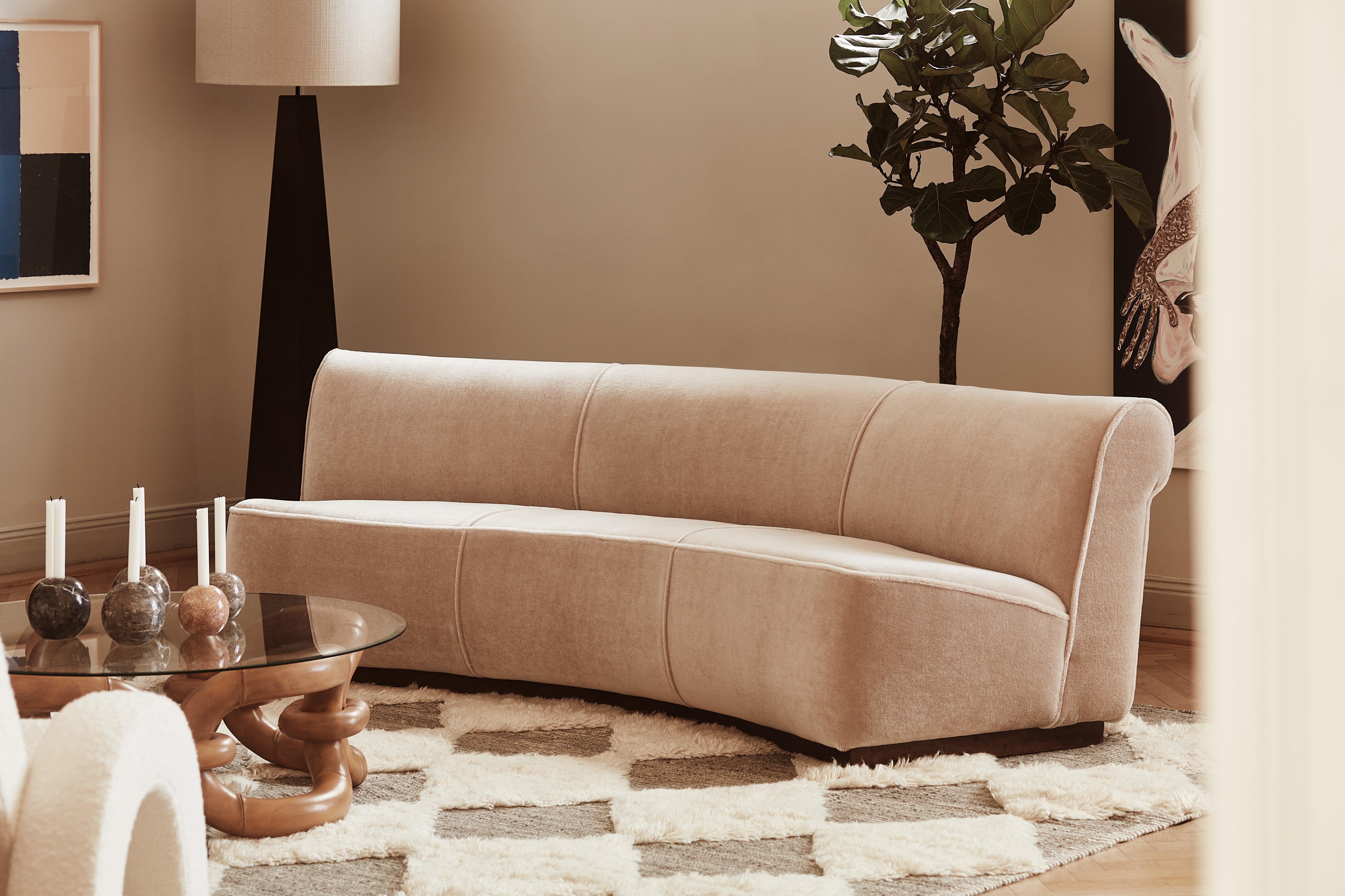 Sofa PARIS beige Samt