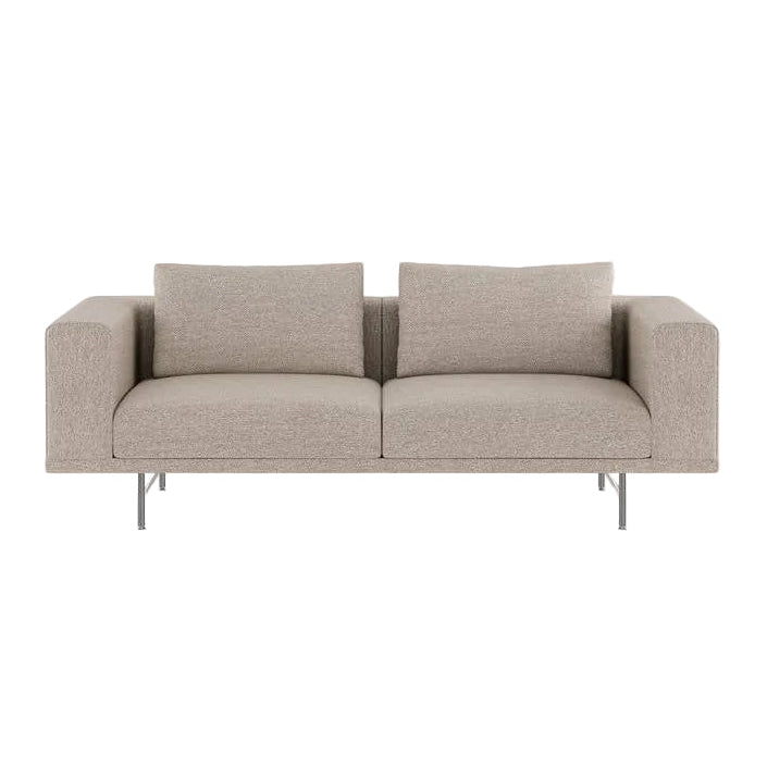 Sofa 2-zits LOFT donkerbeige stof Brook met stalen basis