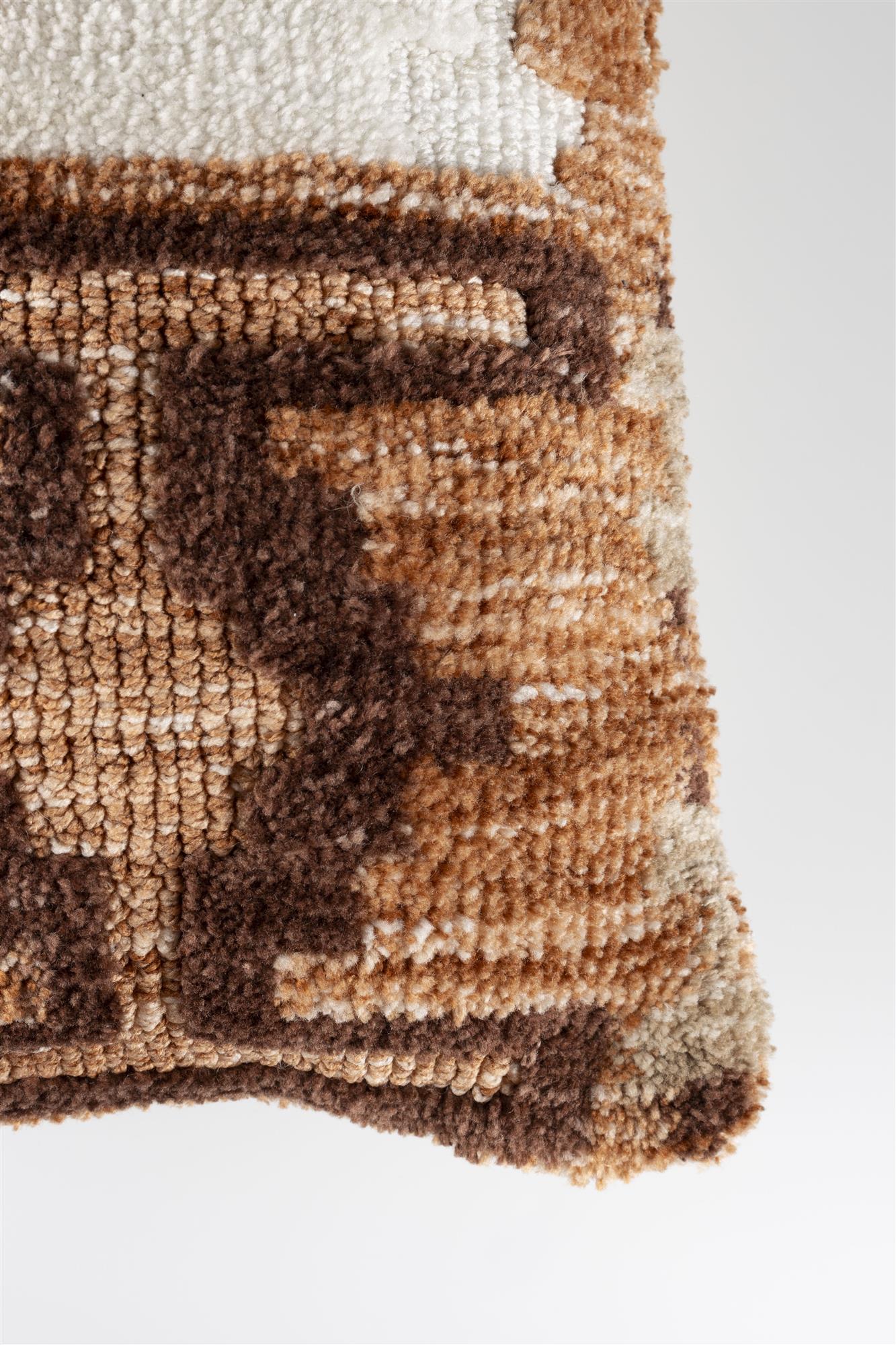 Kussen MARON bruin met beige