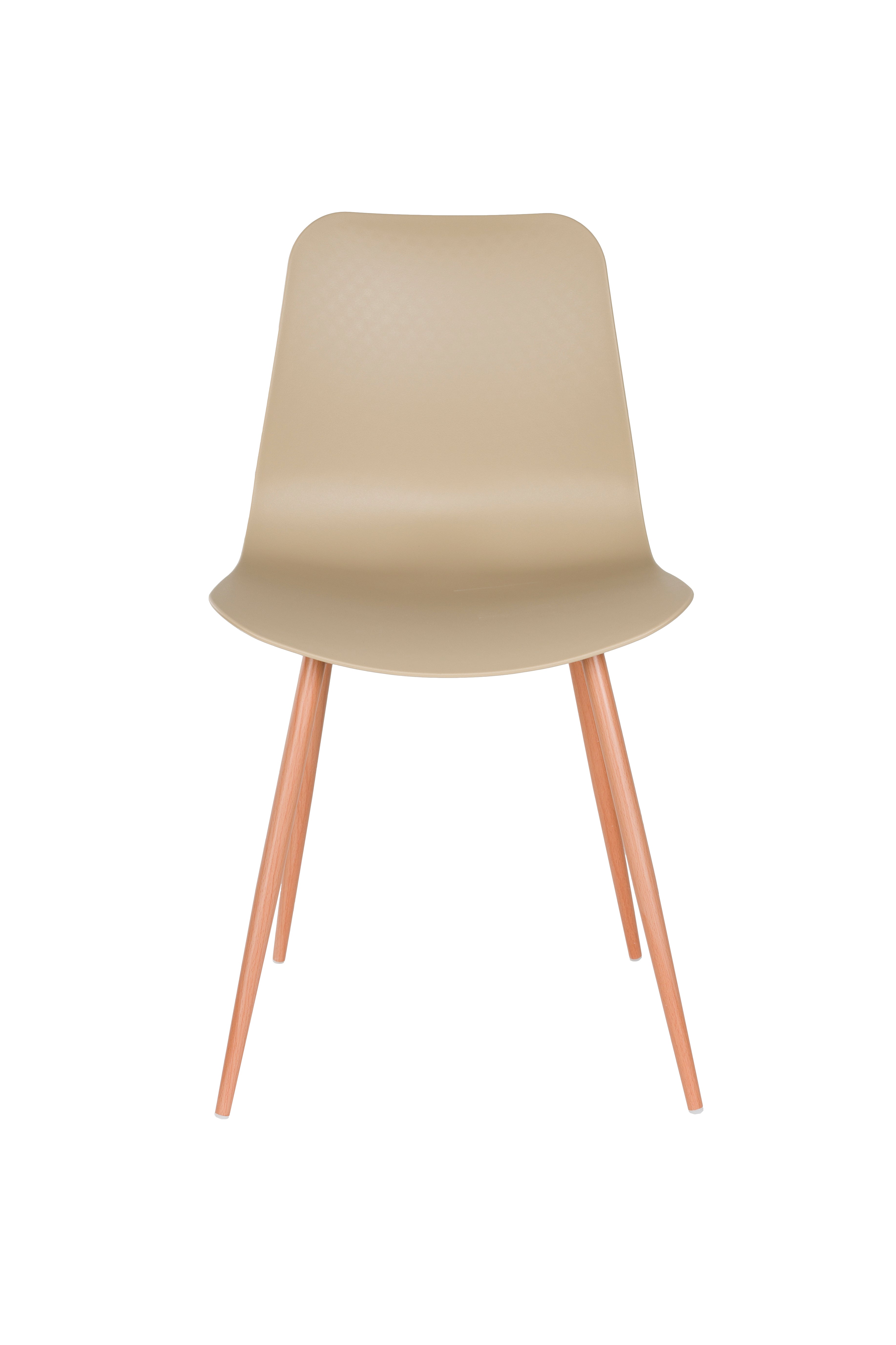 LEON chair beige with wooden base
