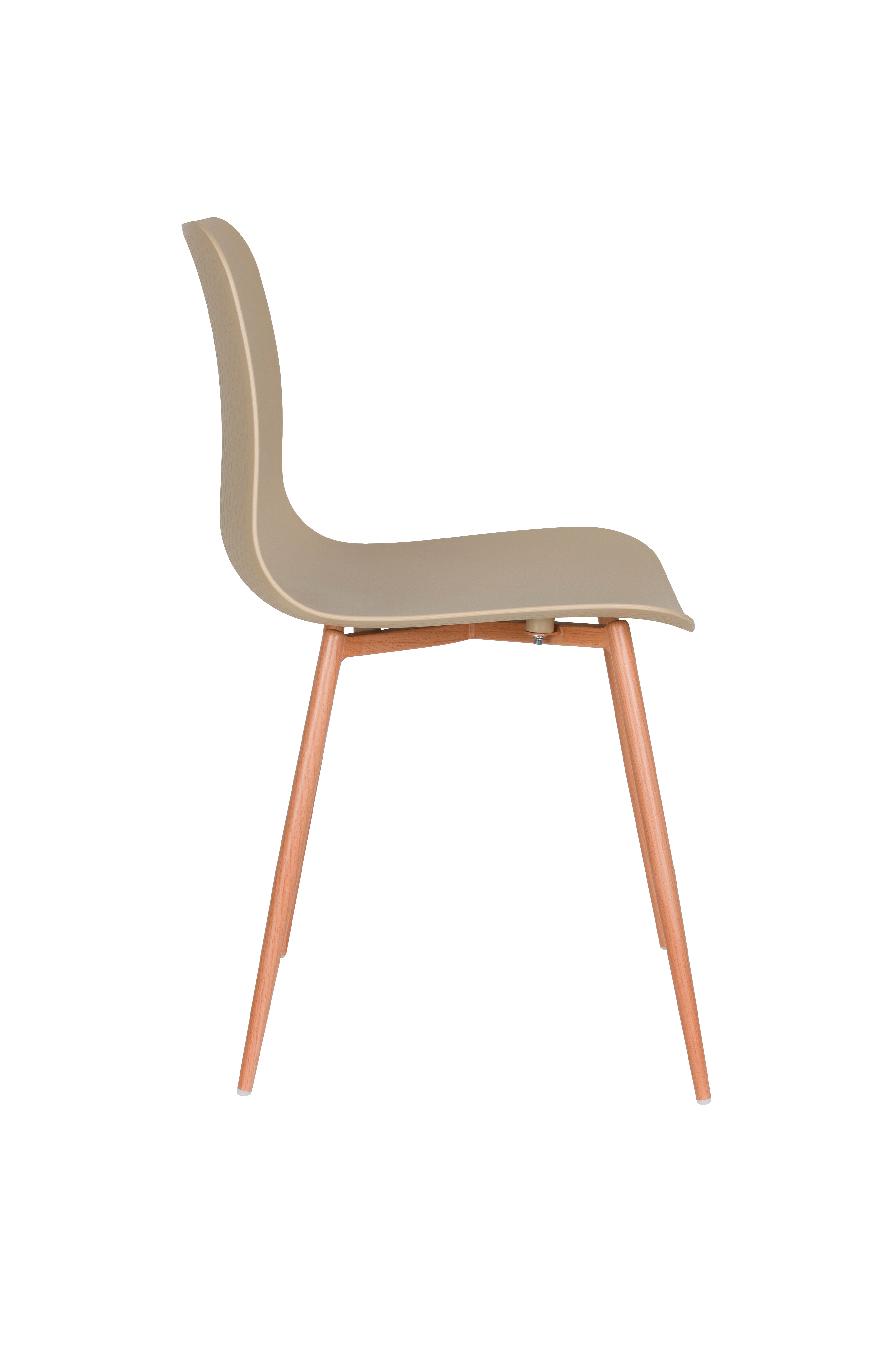 LEON chair beige with wooden base