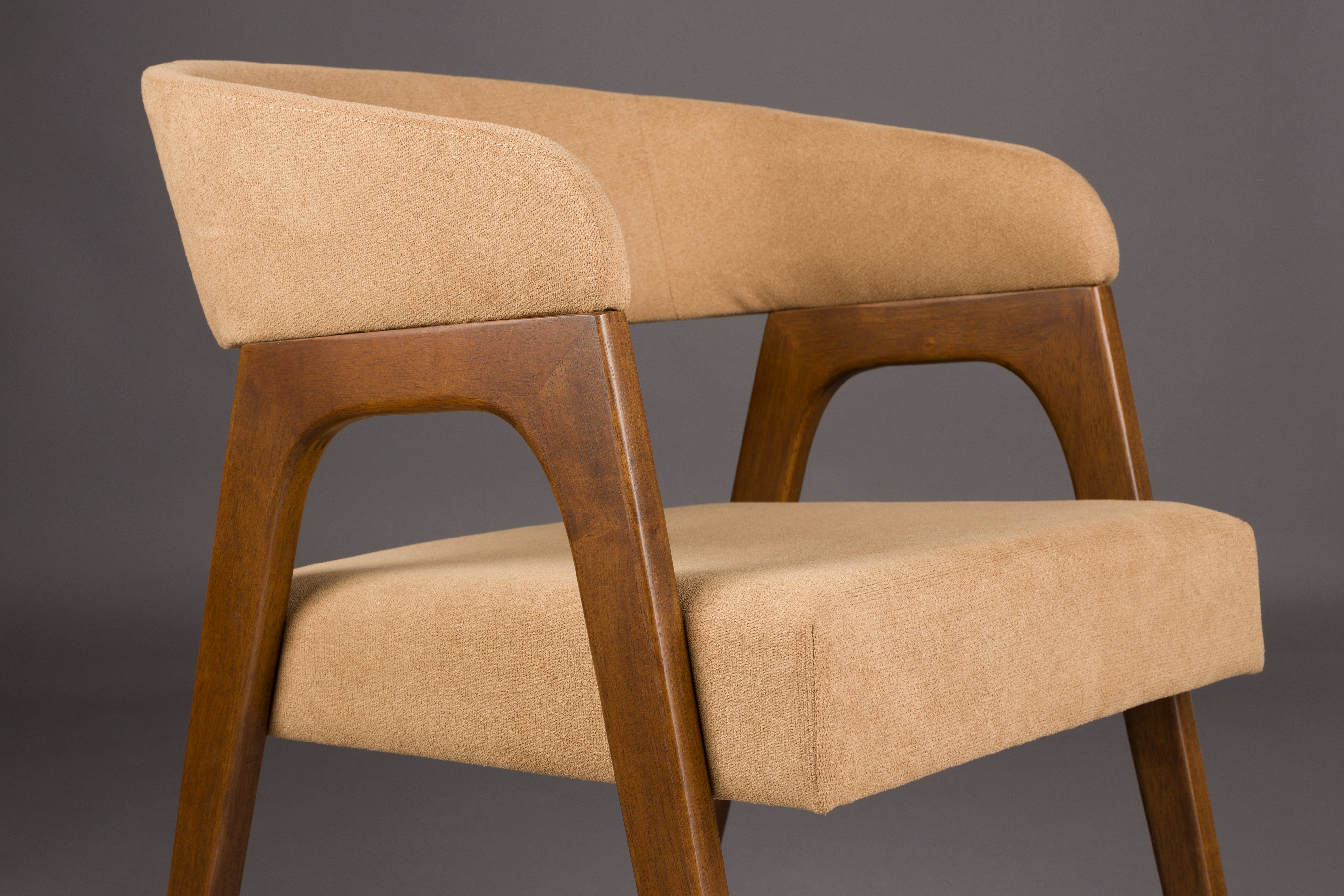 Krzesło ADAMELLO beżowy z drewnianą podstawą