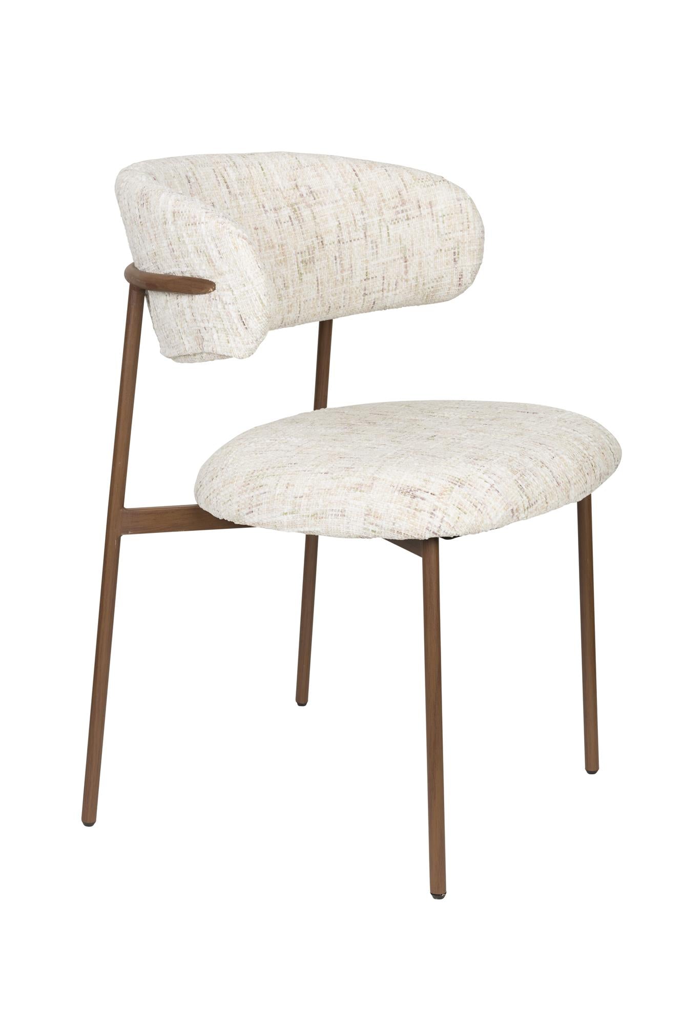 Stoel CLAES wit met een bruine basis