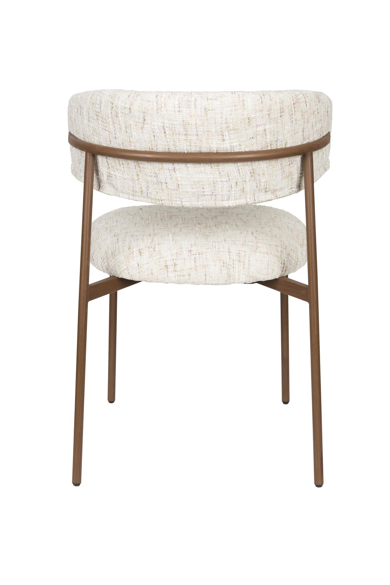 Stoel CLAES wit met een bruine basis