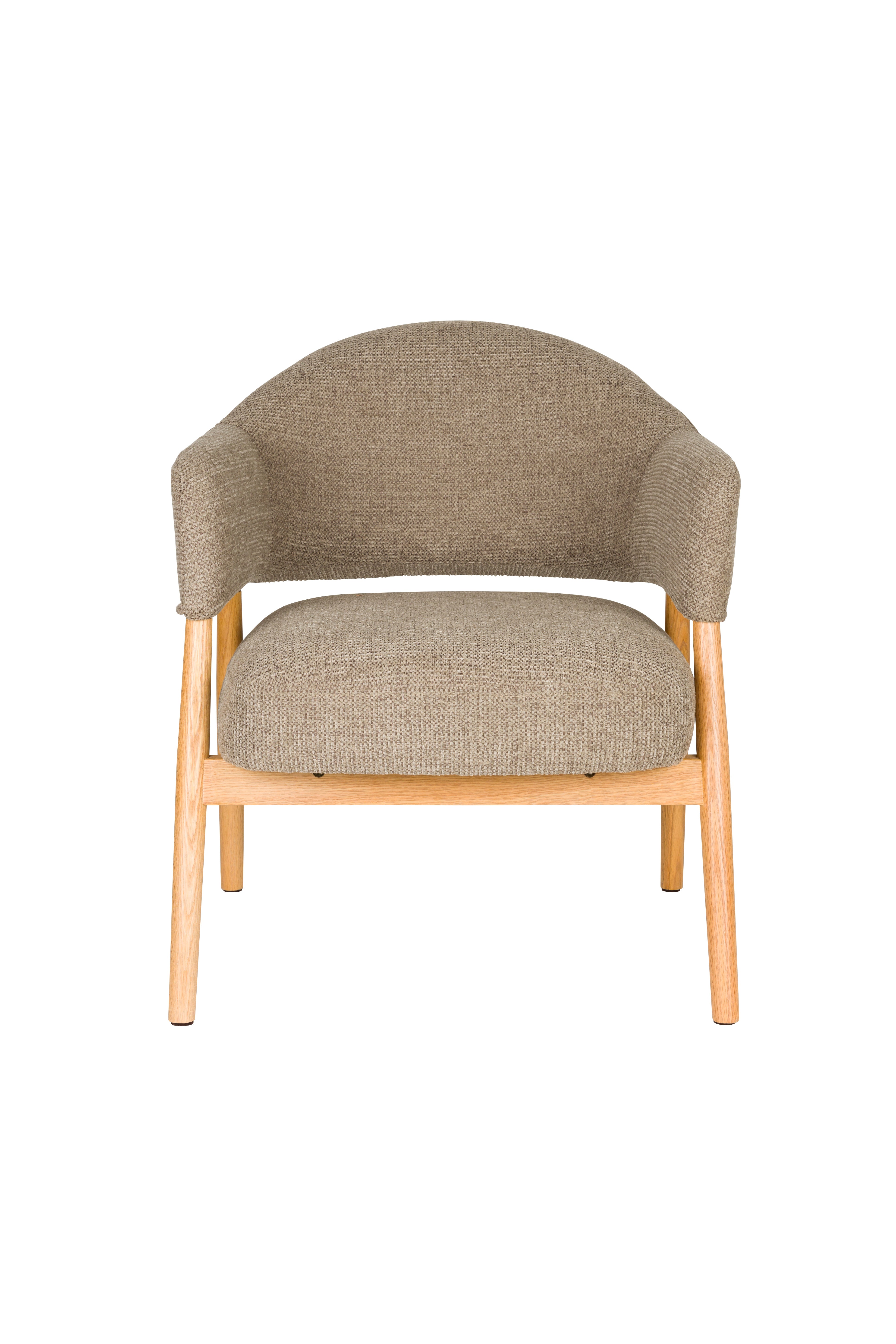 Fauteuil INDY bruin met houten basis