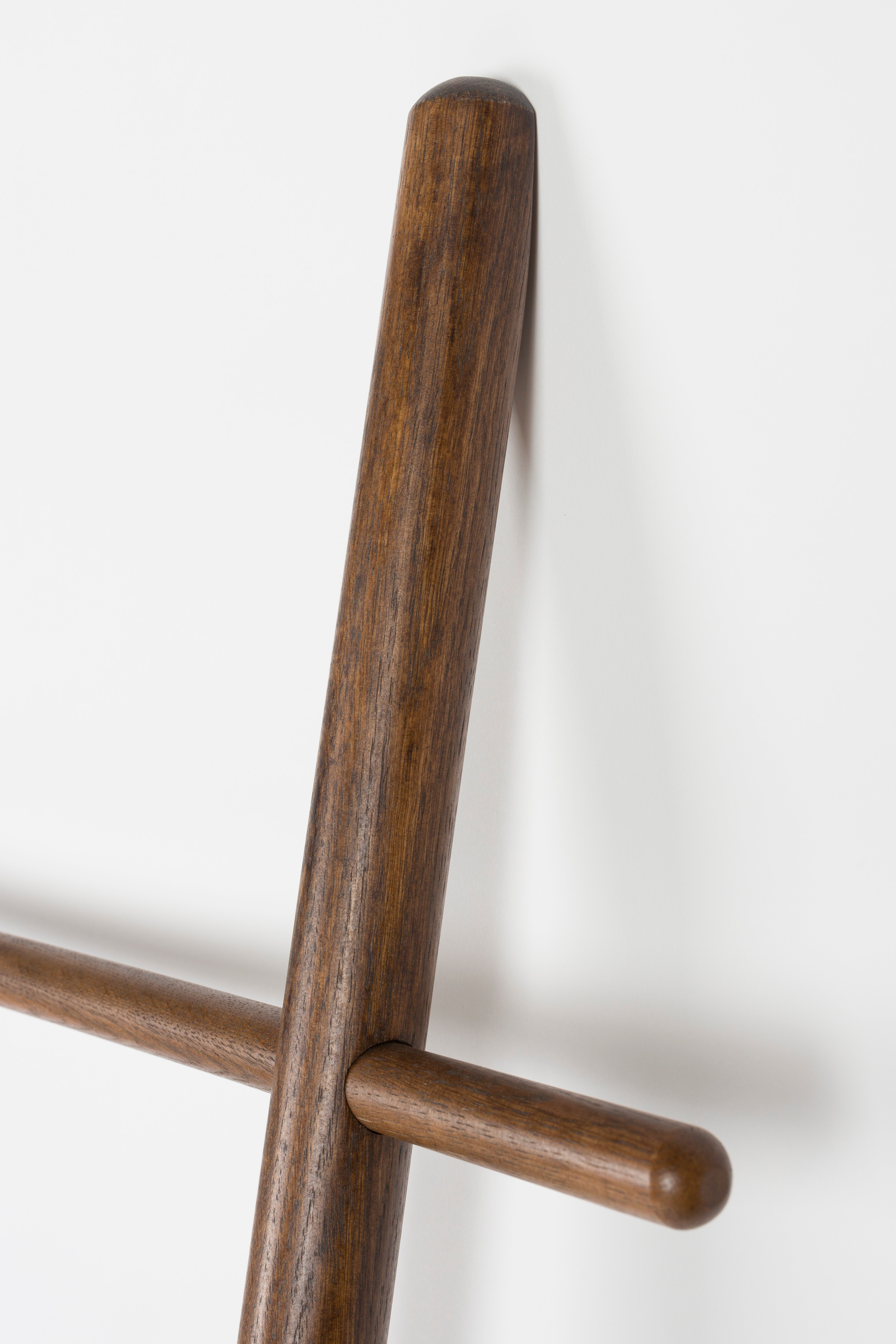 Decorative ladder JHON dark brown oak wood