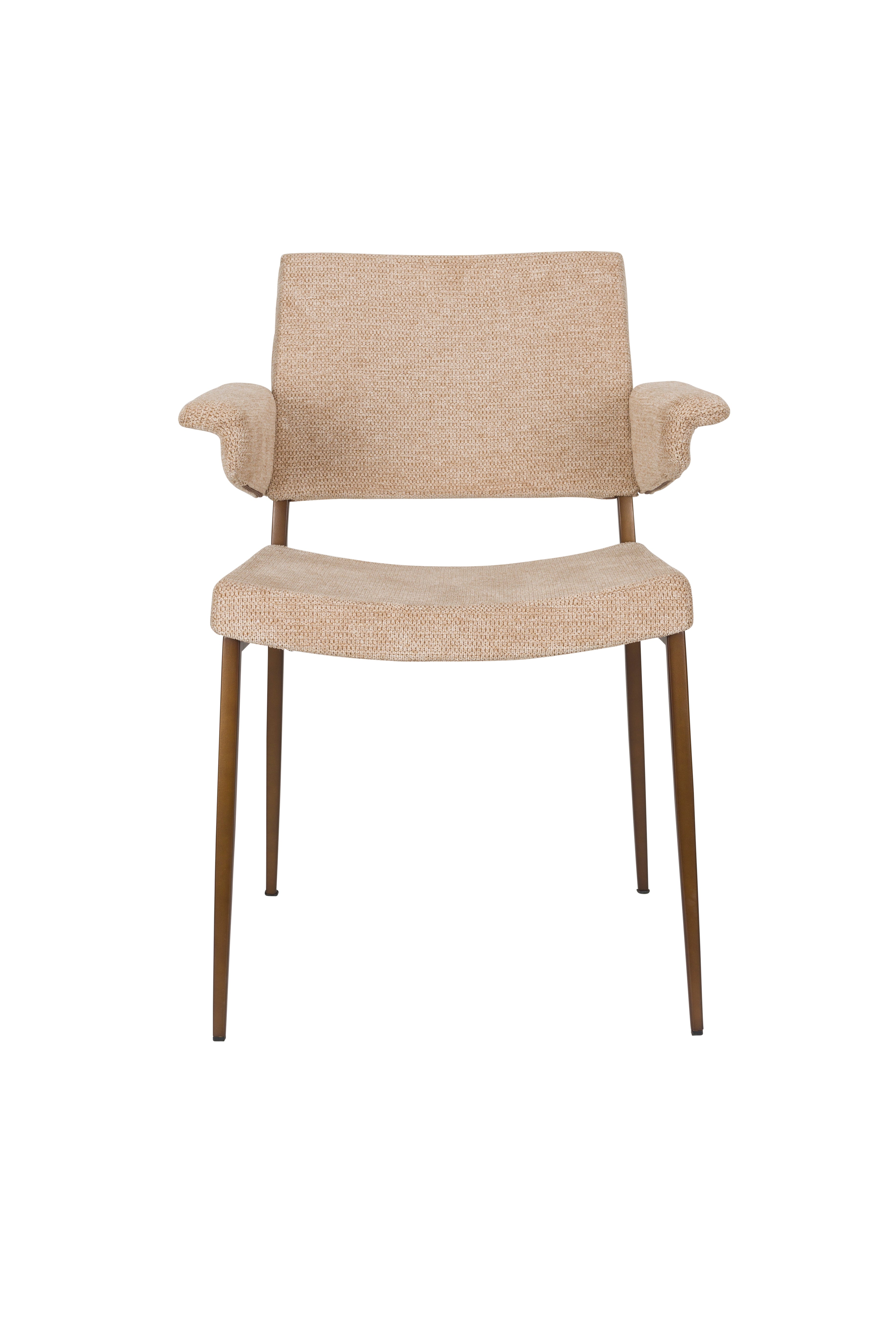 Stoel PORTLAND beige met een bruine basis