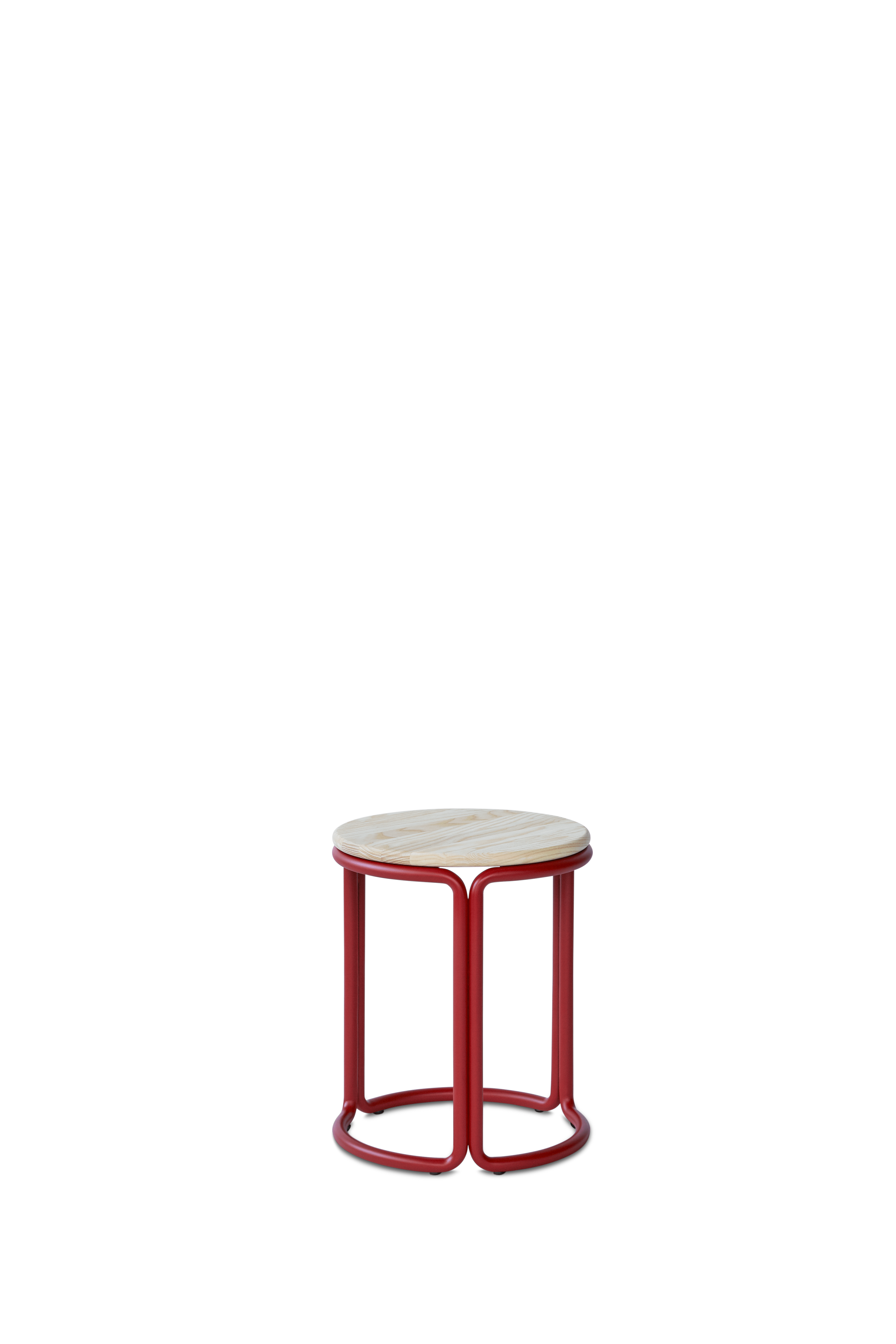 Hocker HARDIE rot mit natürlichem Sitz