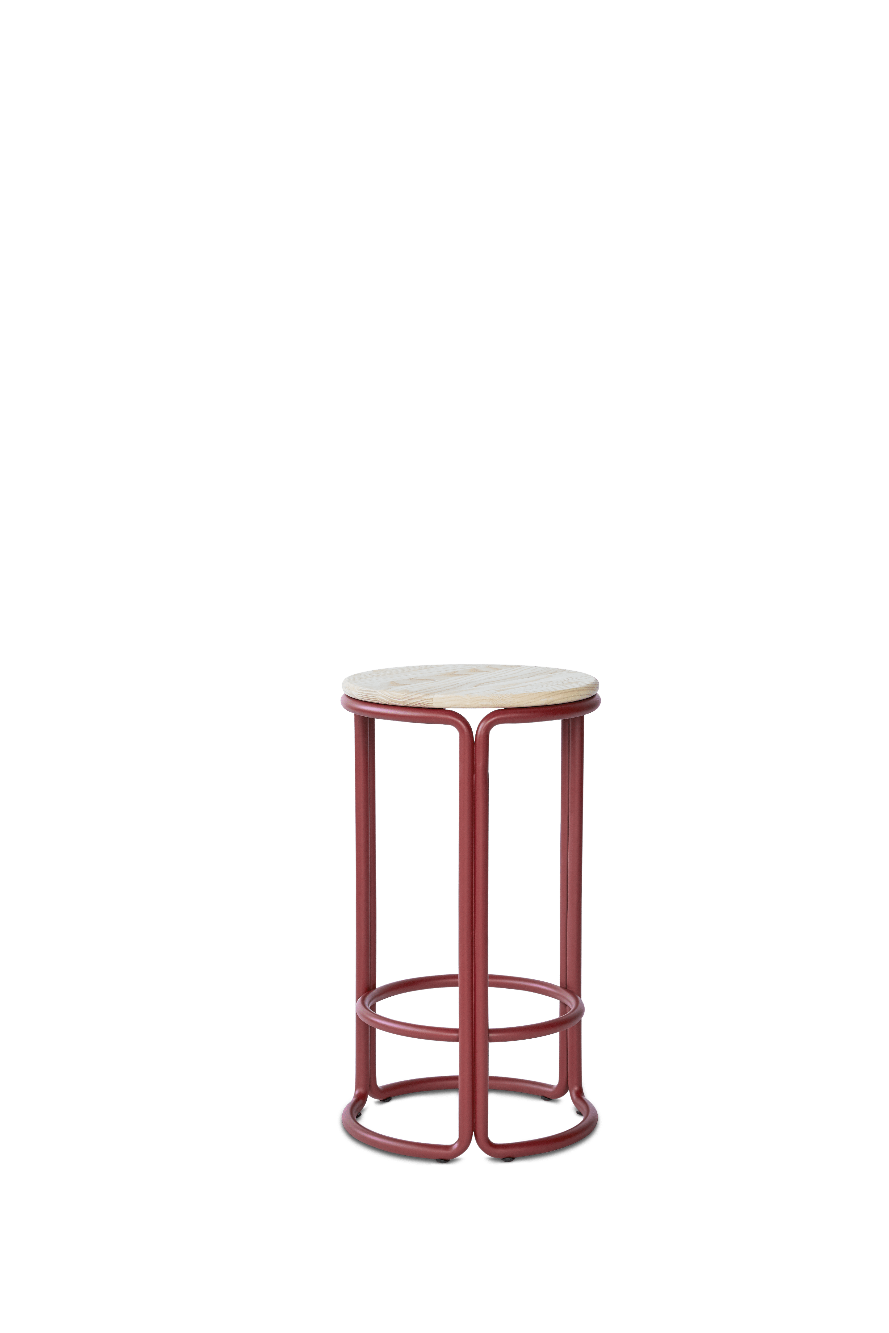 Hocker HARDIE rot mit natürlichem Sitz