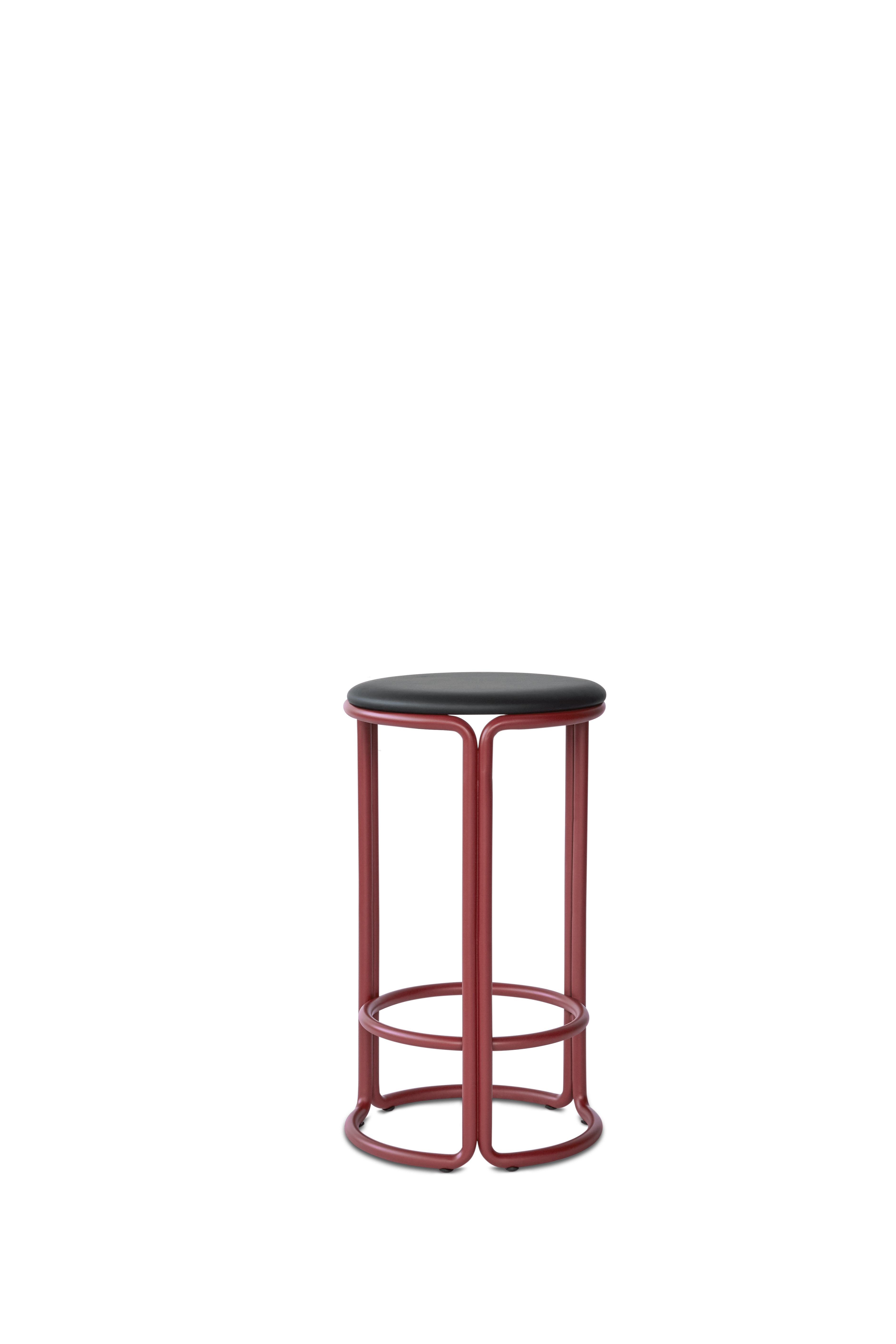 Hocker HARDIE rot mit natürlichem Sitz