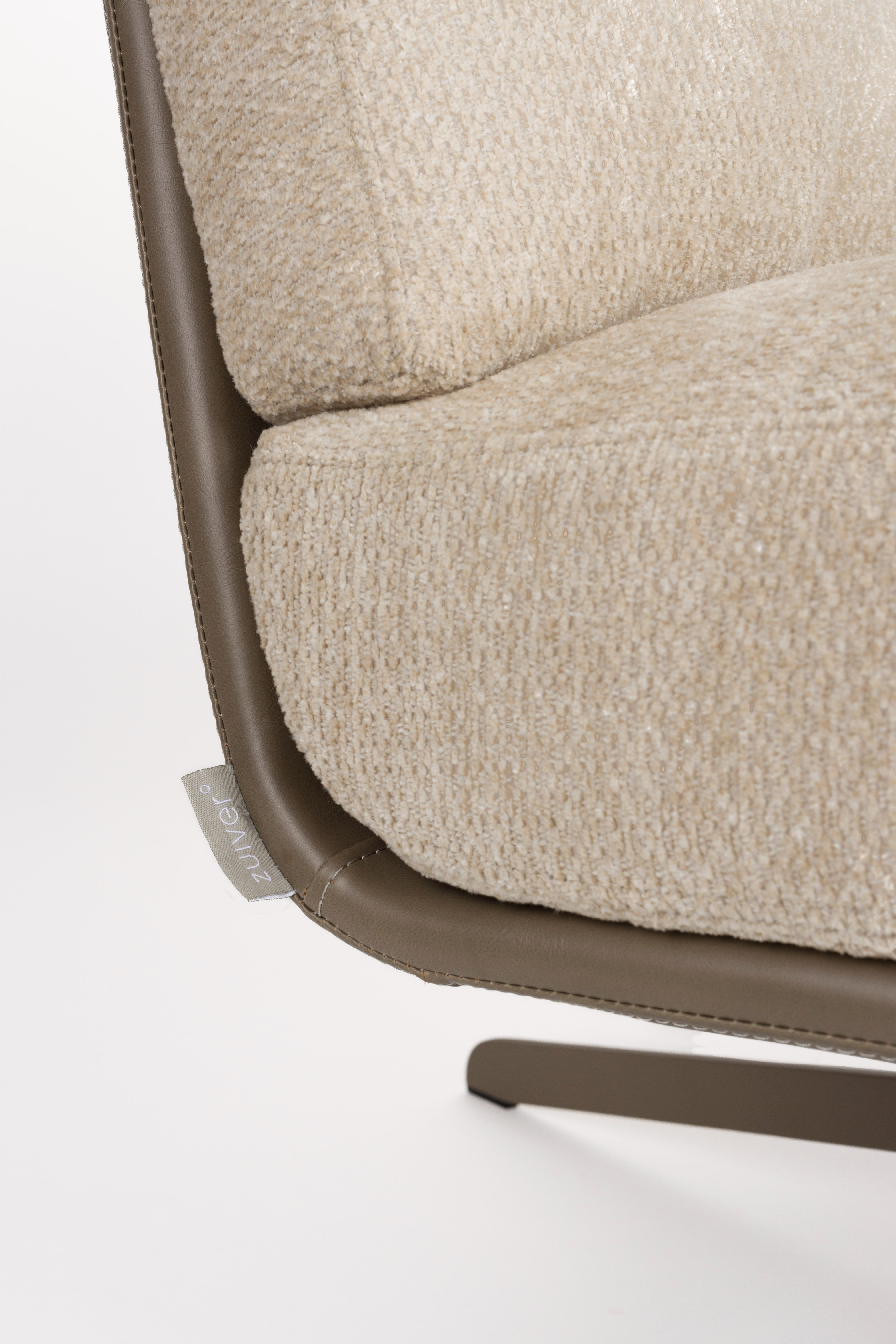 BENJAMIN armchair beige eco-leather with beige base