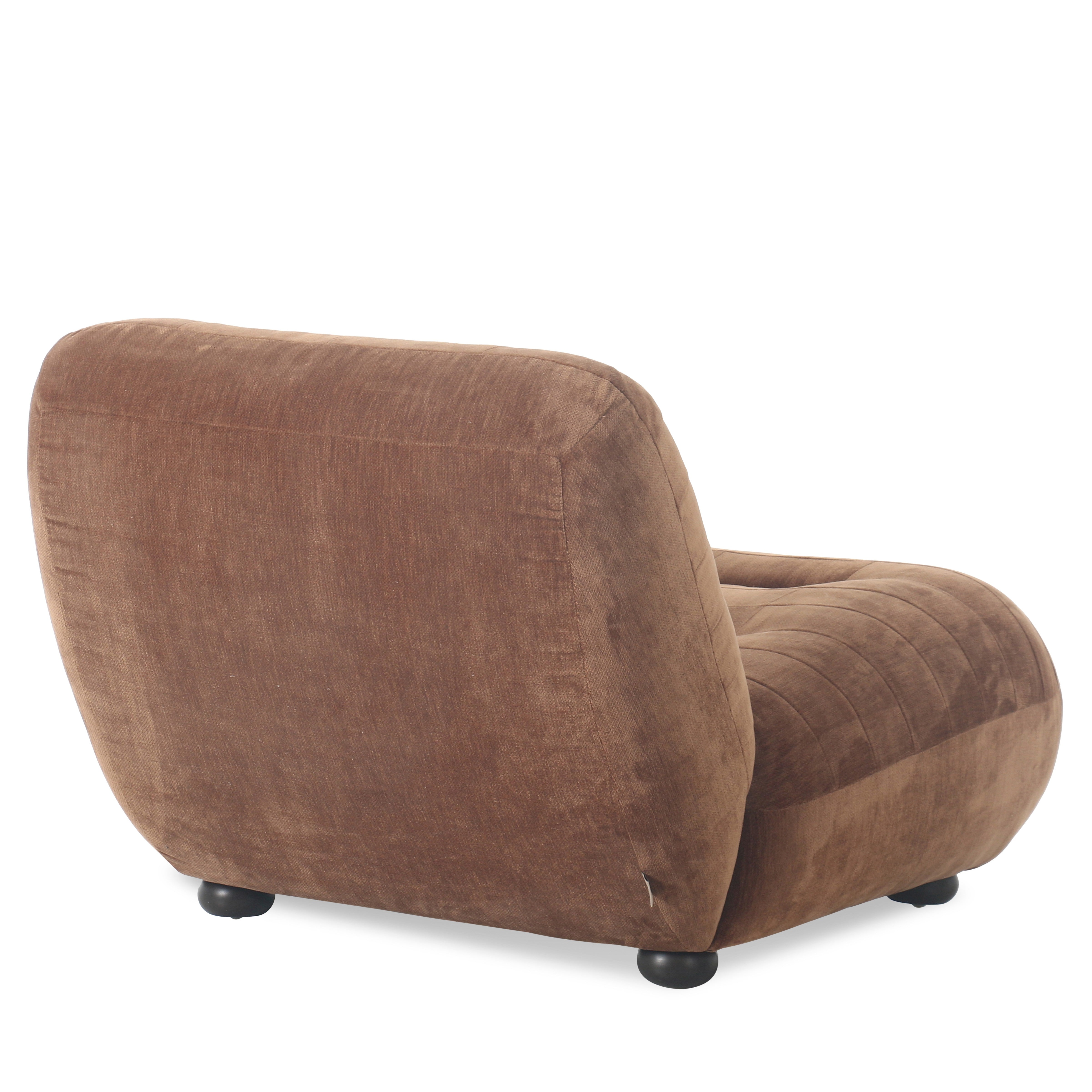 WYATT armchair in cognac velvet