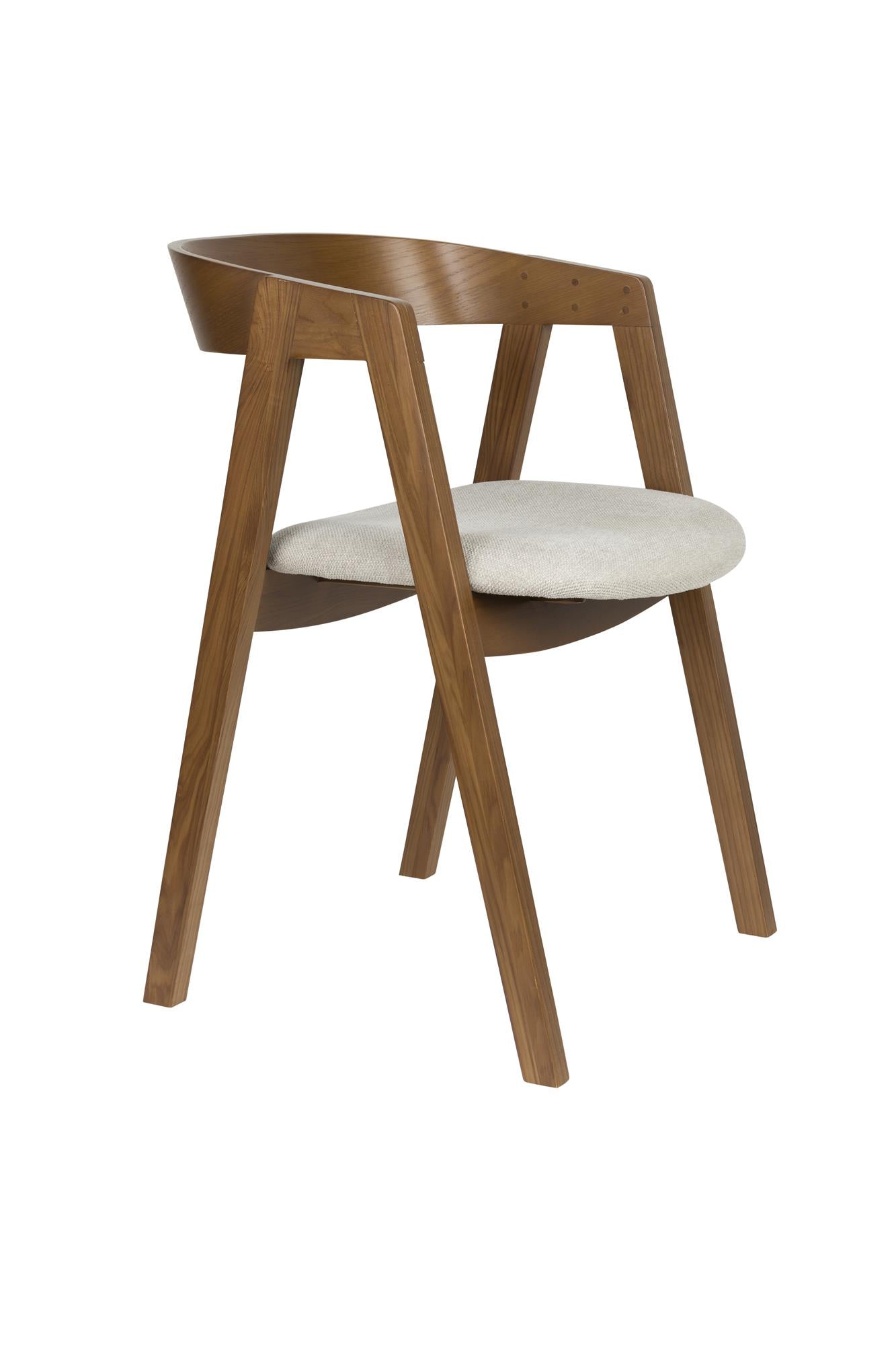 Stoel MADS donkerbruin met een beige zitting