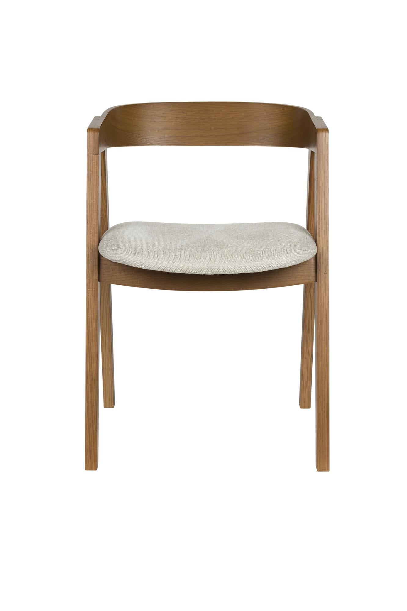 Stoel MADS donkerbruin met een beige zitting