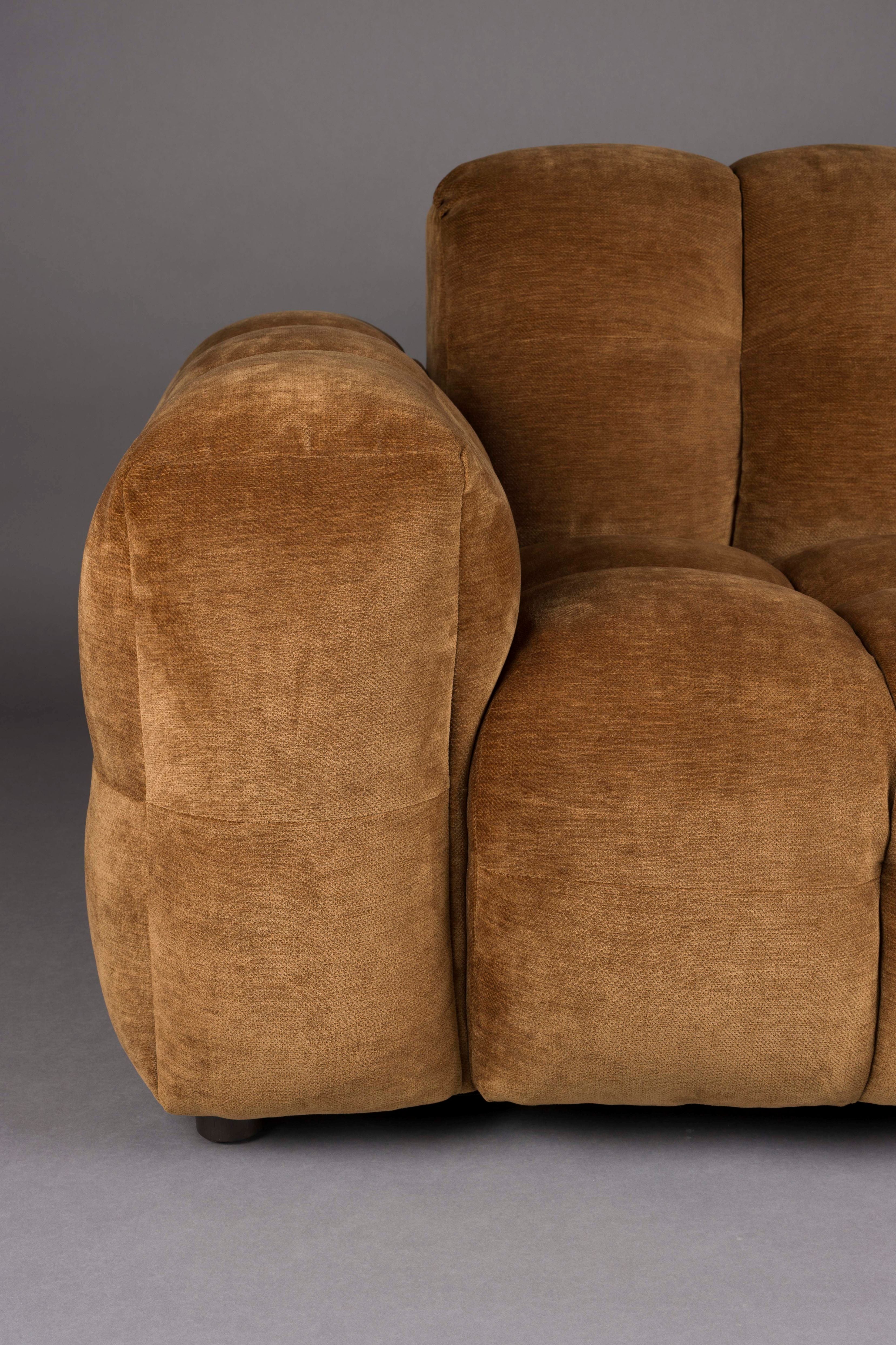 Sofa 4,5-sitzige HACKMAN cognac Samt
