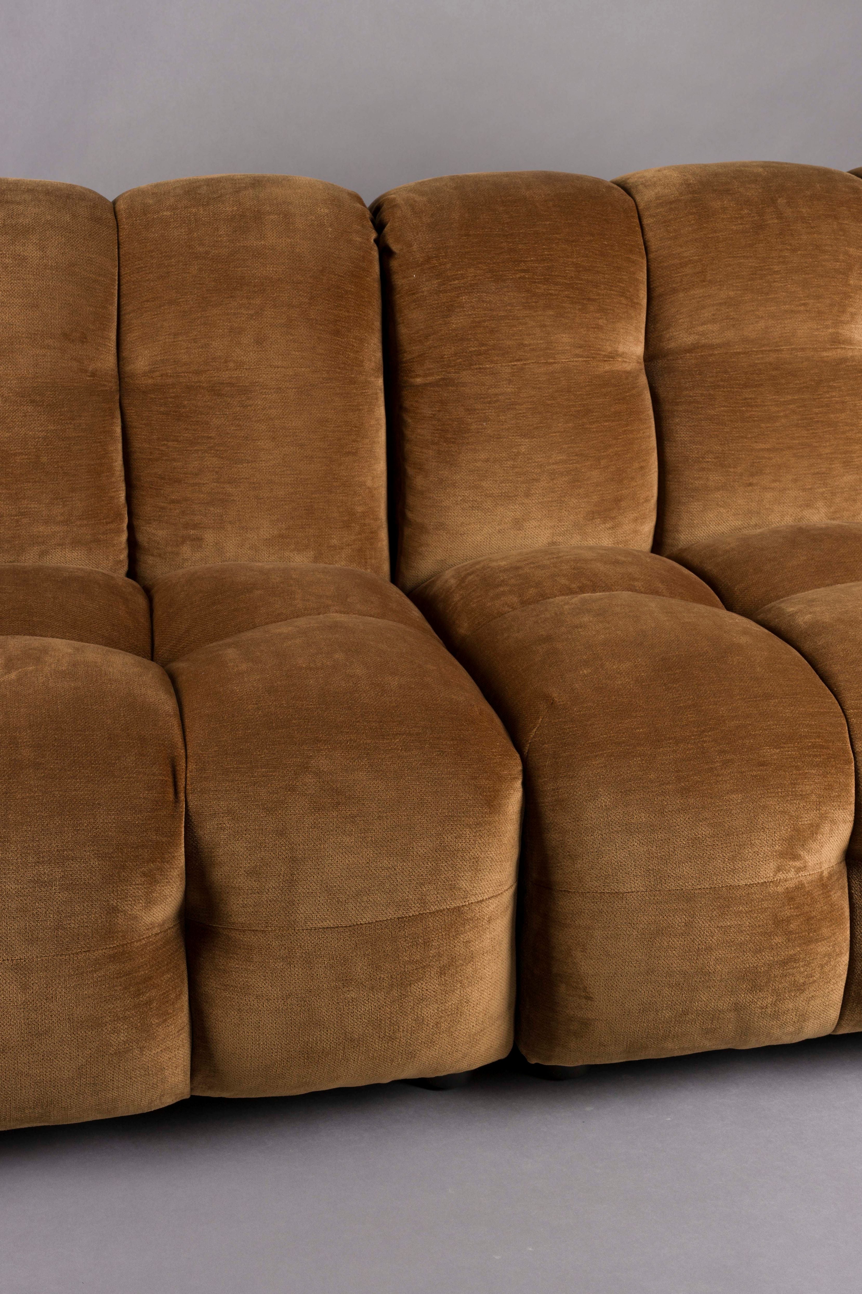Sofa 4,5-sitzige HACKMAN cognac Samt