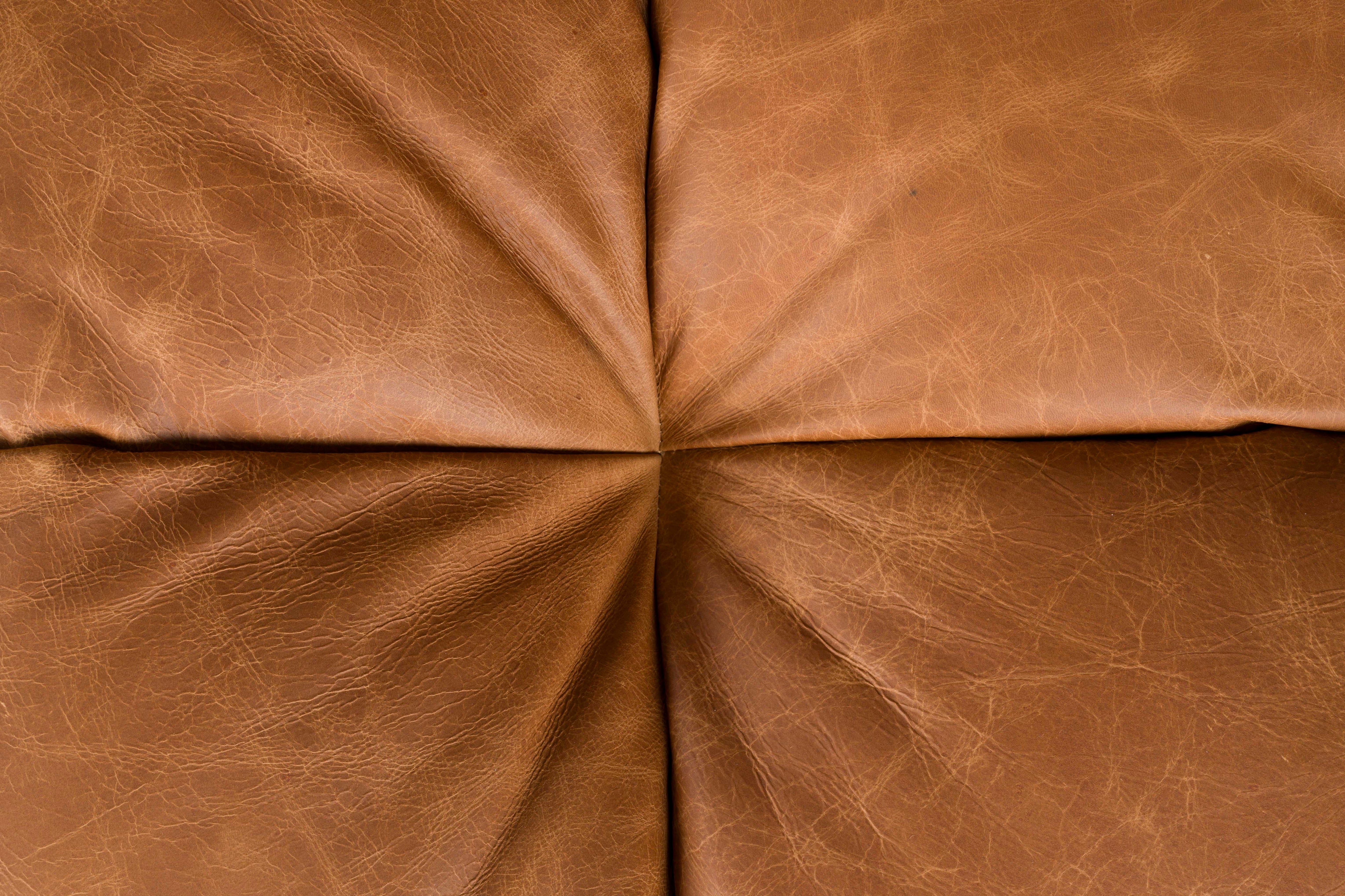 3-seater HACKMAN sofa in cognac leather