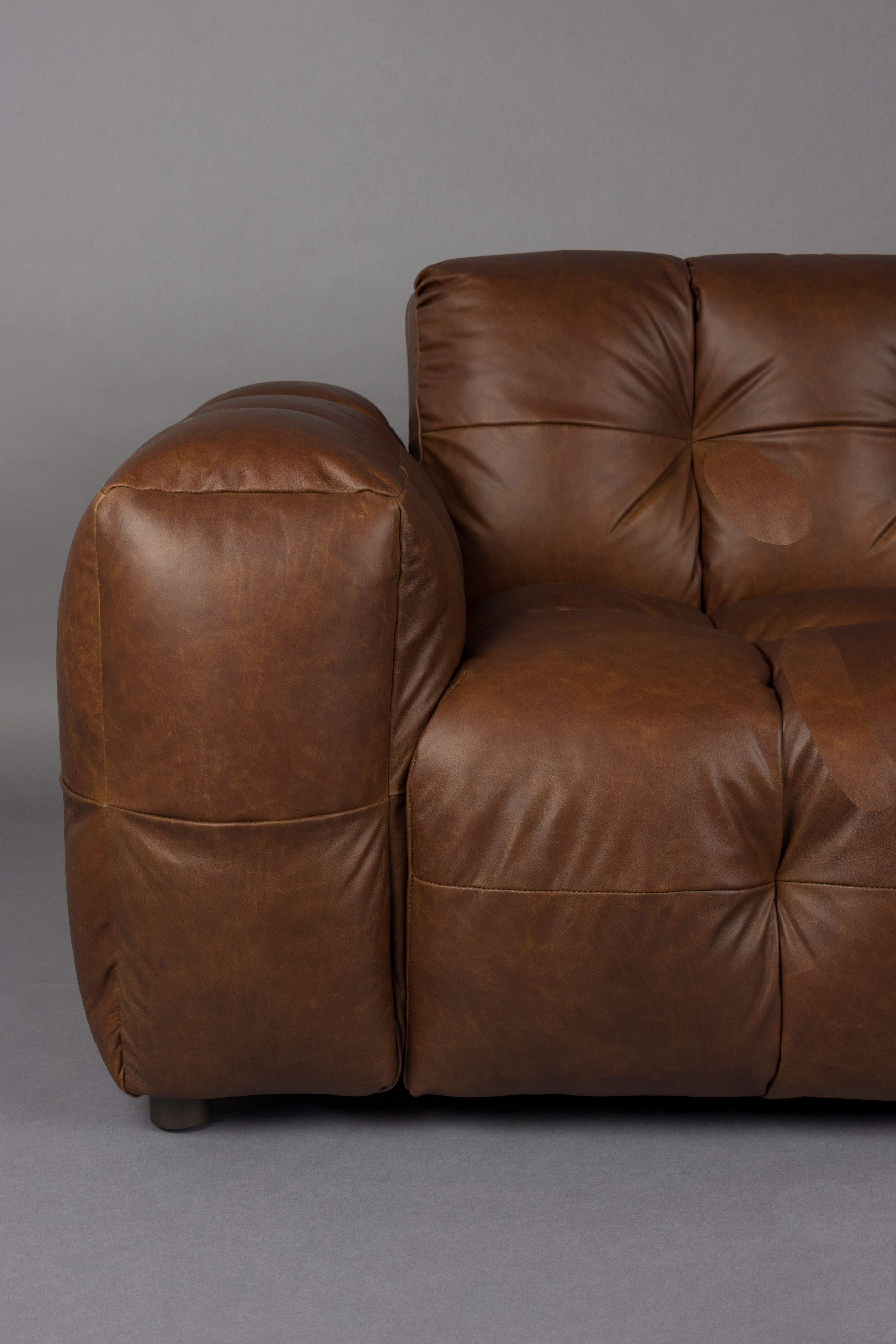 HACKMAN 3-seater Sofa chocolate leather