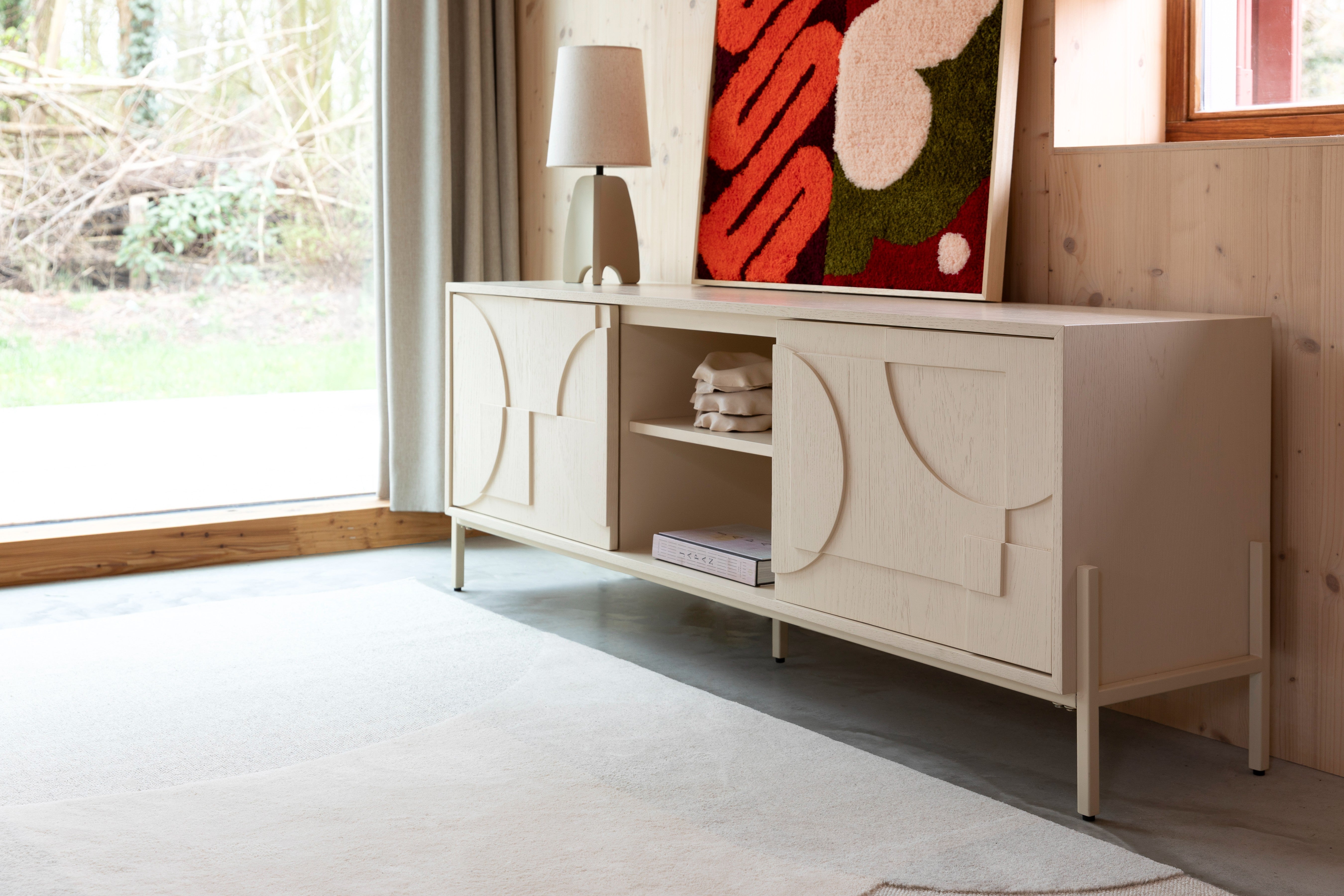 RTV-Sideboard FACES hellbeige Holz