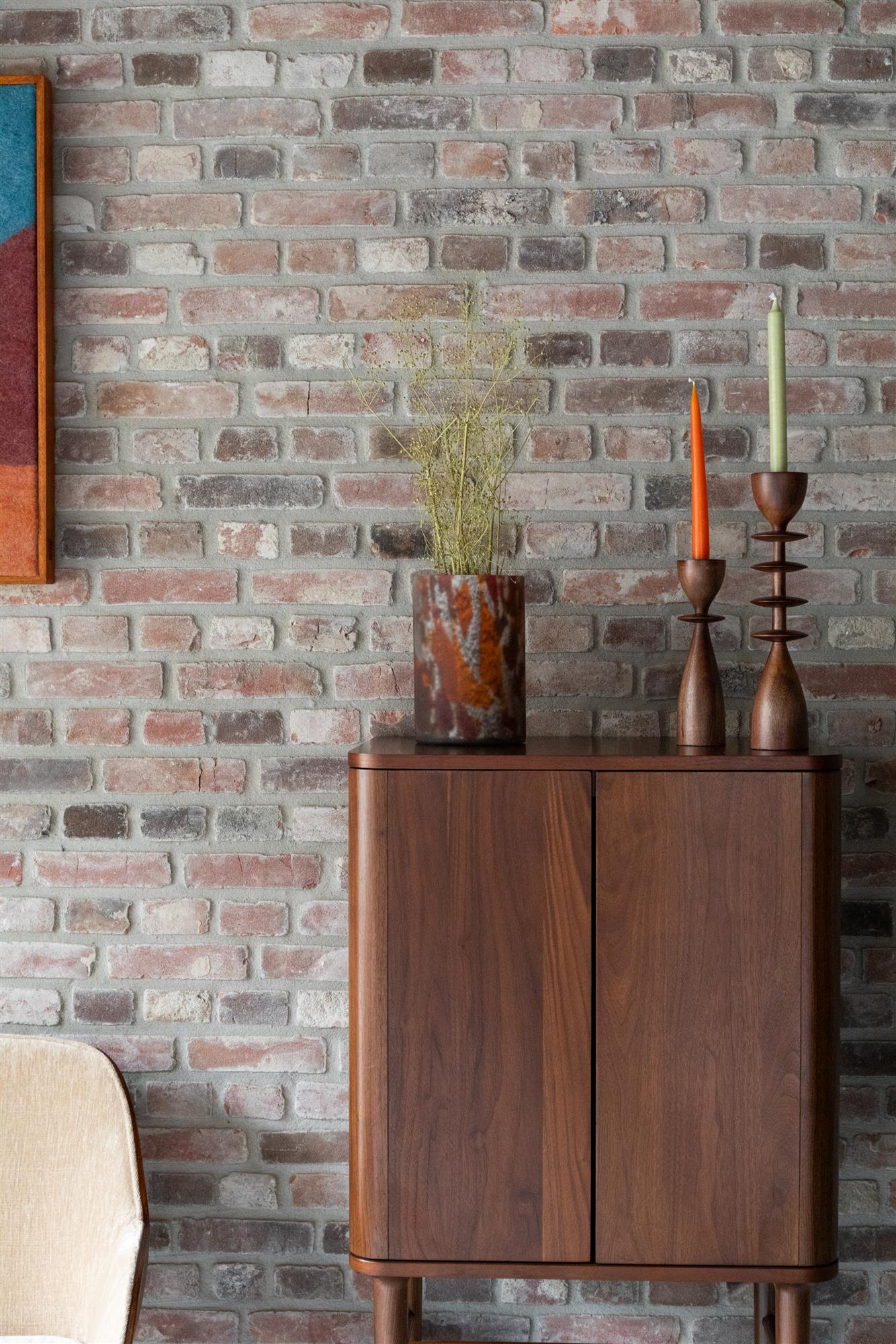 Vase EARL orange mit braun